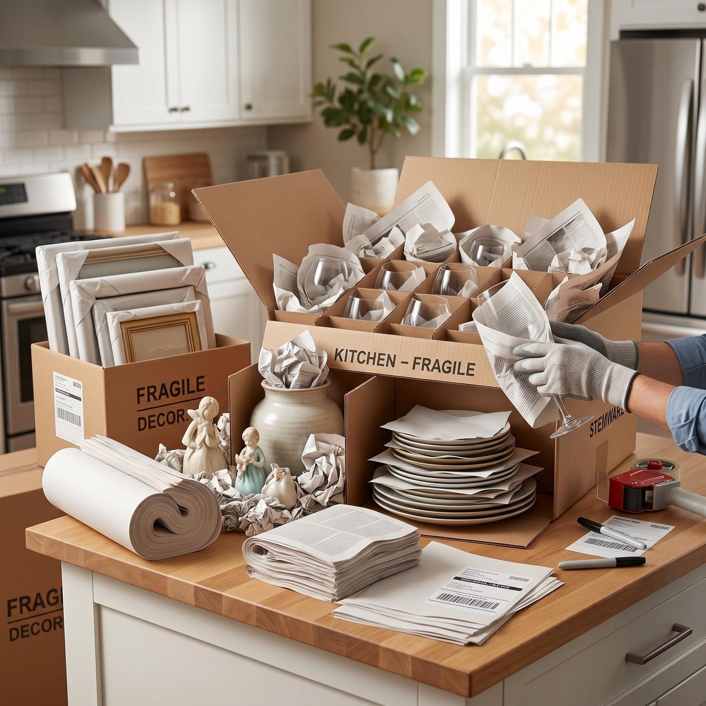 Pack T-Rex Moving Packing Paper Sheets – 640 Sheets of 26" x 17" Newspaper – Eco-Friendly Wrapping Paper for Moving Boxes – Cushion Glassware, Plates & Valuables – Must-Have Moving Supplies