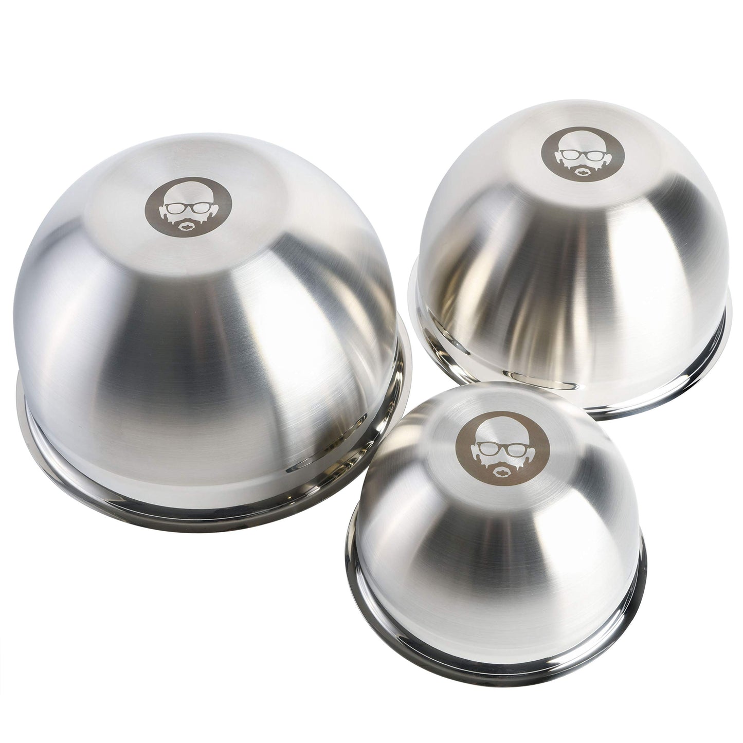 Babish 3-Piece Stainless Steel Mixing Bowl Set – Nesting Metal Bowls for Baking, Cooking, and Meal Prep – Durable & Dishwasher Safe