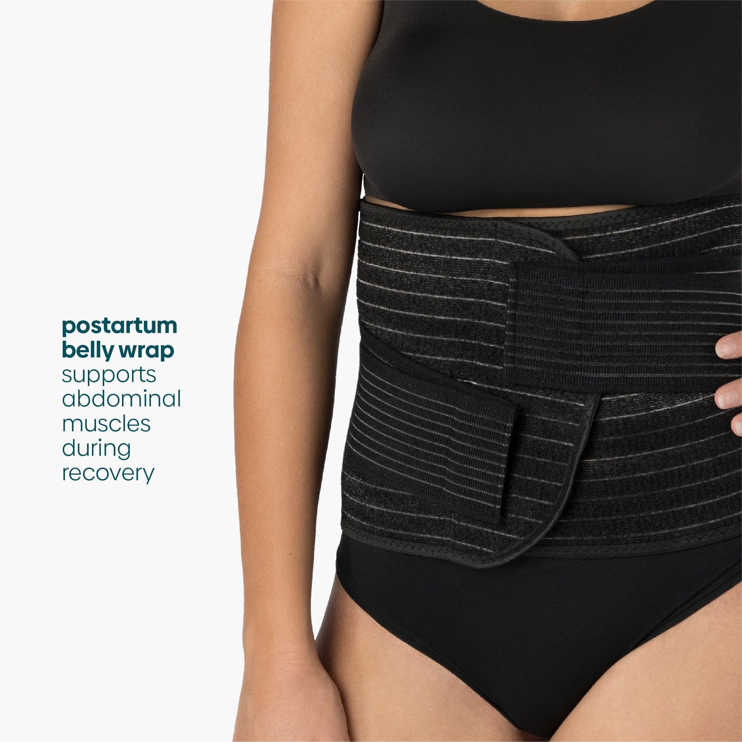 UpSpring Shrinkx Belly Charcoal Postpartum Belly Wrap, Adjustable Postpartum Belly Band to Support, Smooth After Baby (Charcoal Gray, Large/X-Large)