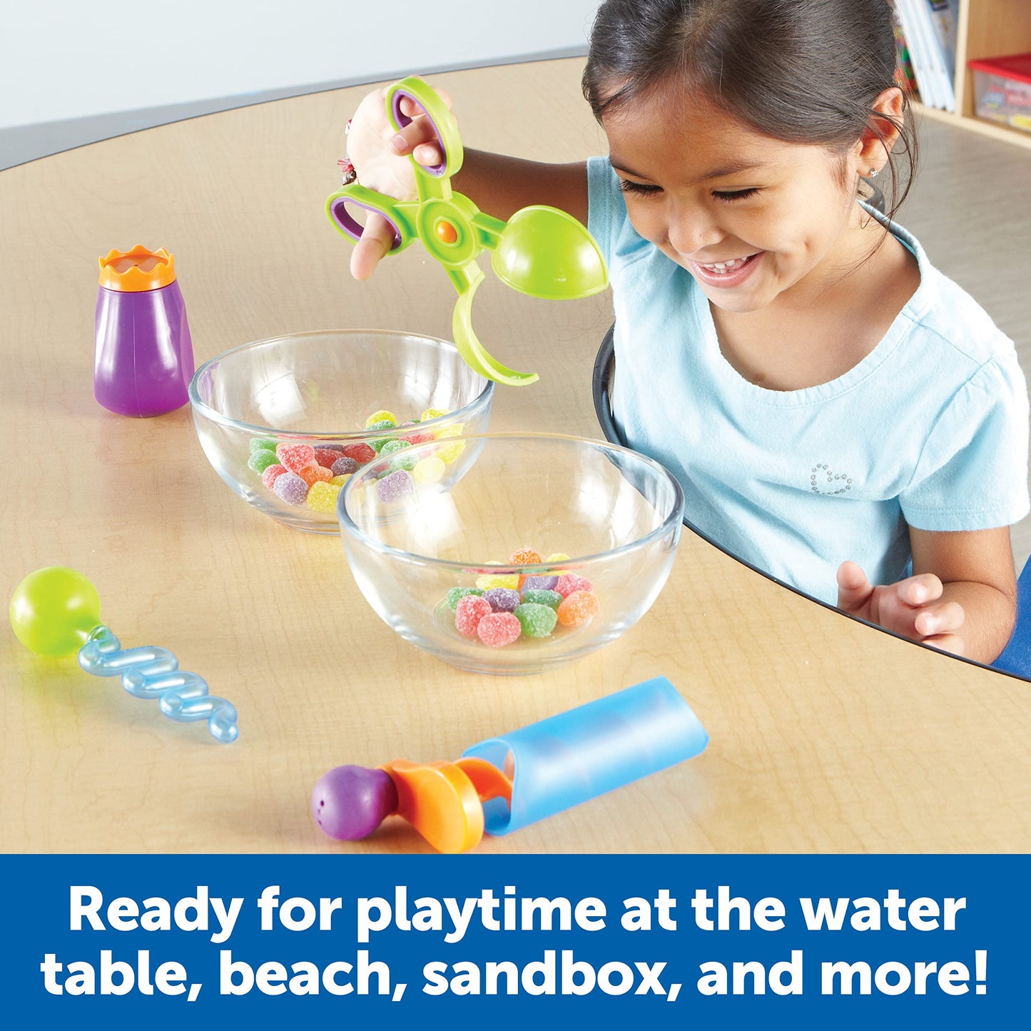 Learning Resources Sand & Water Fine Motor Set, Construction Toy, 4 Pieces, Ages 3+ (LER5559)