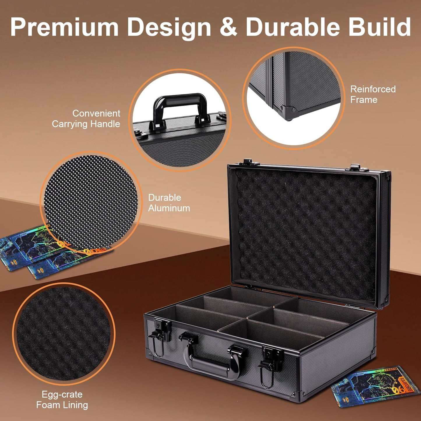 vixiwi Toploader Storage Box for 3"x4" 35pt Rigid Cards,Trading Card Storage Box,Large Capacity Top Loader Card Storage Hard Case,Cards Case Holder (Holds 630+ Toploaders)