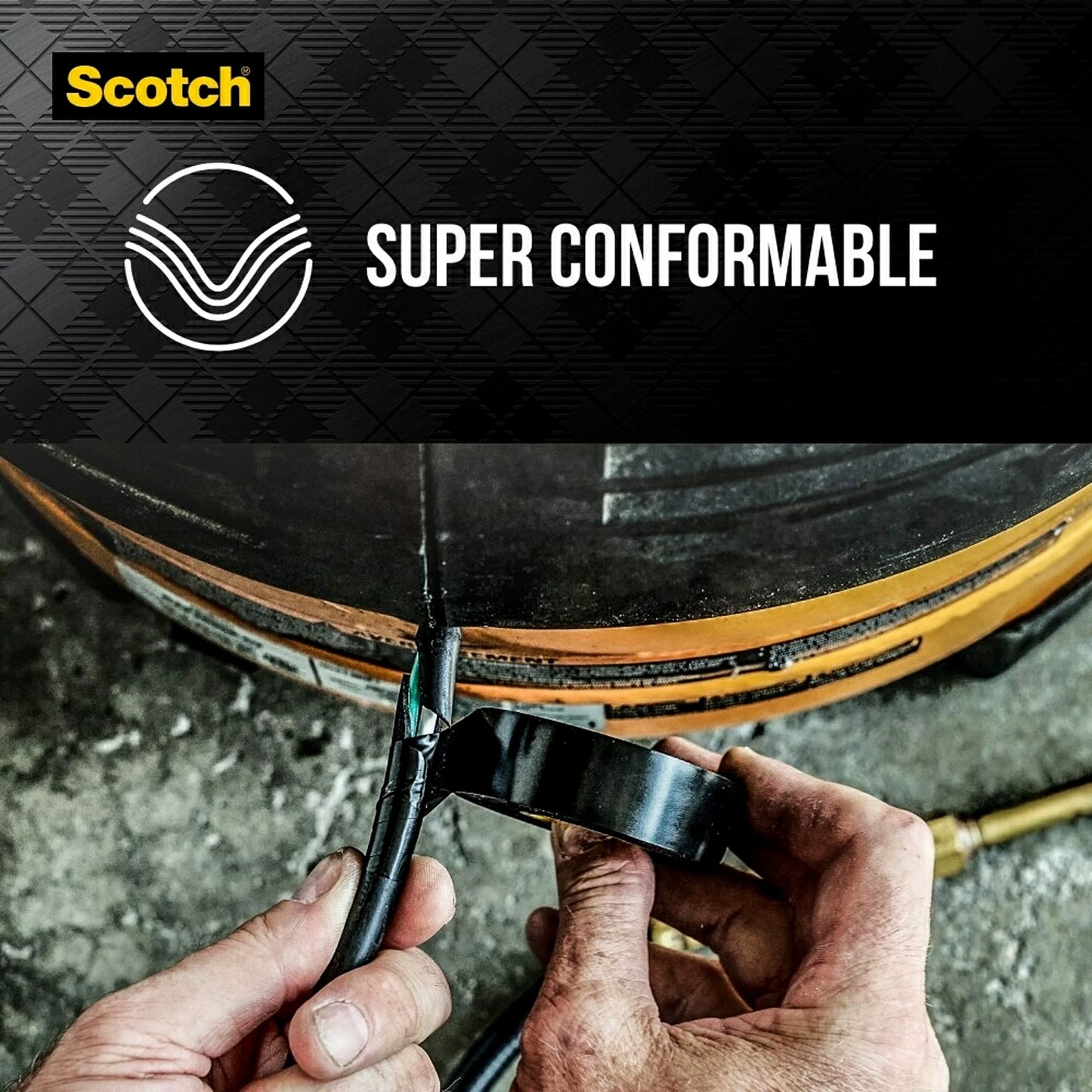 3M Scotch Super 88 Vinyl Electrical Tape, -18 to 105 Degree C, 10000 mV Dielectric Strength, 66' Length x 3/4" Width, Black (Pack of 10)