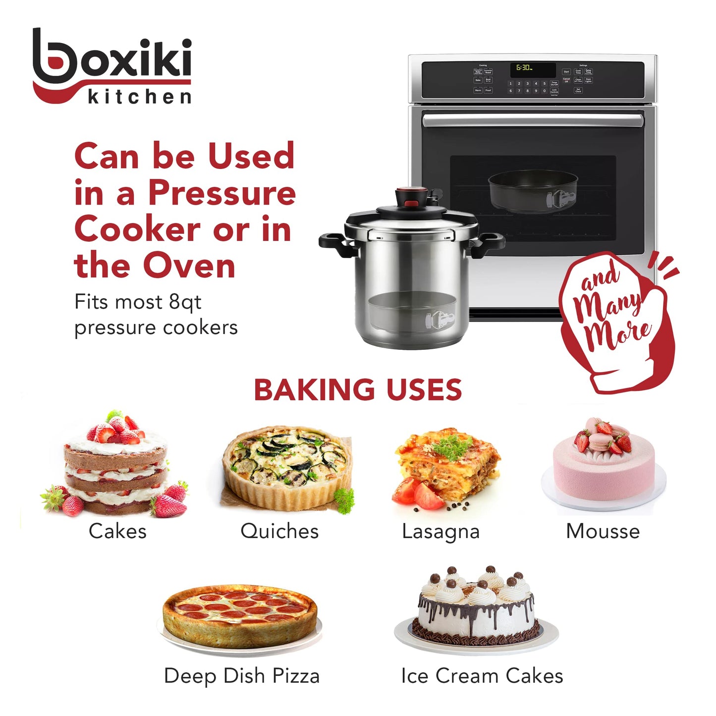 Boxiki Kitchen 10 Inch Nonstick Springform Pan, Professional Spring Form and Cheesecake Baking Mold, Leakproof Cake Pan with Silicone Handles