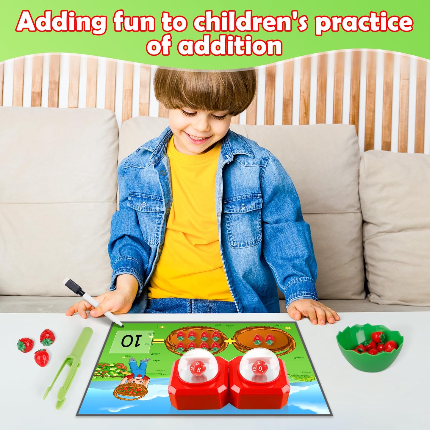 Kasfalci Math Board Games for Kids: Addition Subtraction Games, Math Counters, Kindergarten Classroom Homeschool Supplies