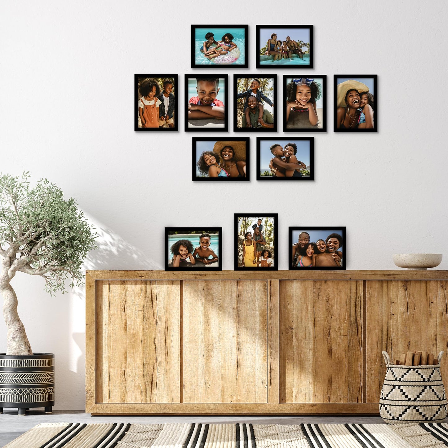 Americanflat 8x11 Picture Frame with Polished Plexiglass - Set of 12 - Signature Collection - Picture Frames with Engineered Wood - Photo Frame for Tabletop and Wall Display - Black