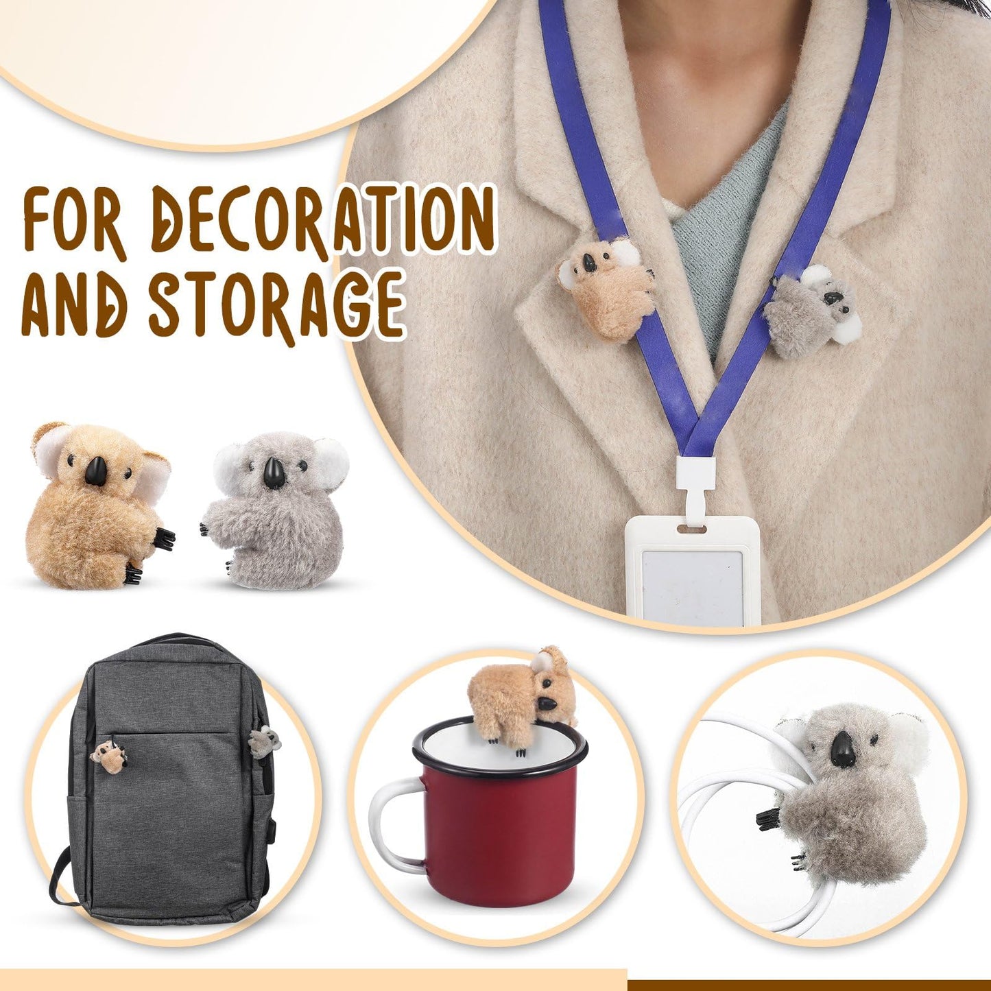 Moucuny 60 Pcs Koala Clip Bulk Pen Toppers Mini Koala Bear Stuffed Animal Cute Gifts for Party Office Home Supplies Stuffer(Brown, Gray)