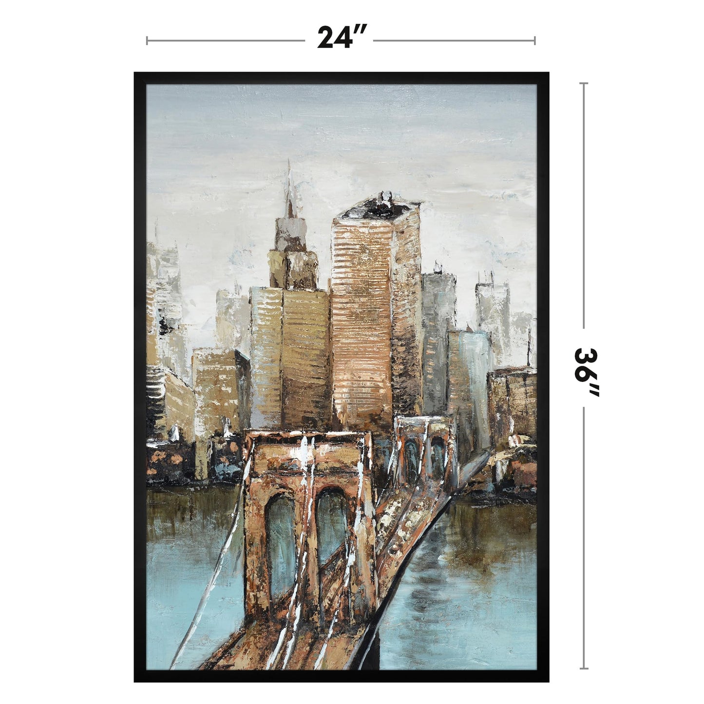 Americanflat 24x36 Poster Frame with Polished Plexiglass - Streamline Collection - Thin Border Picture Frame for Wall Display - Hanging Hardware Included - Black