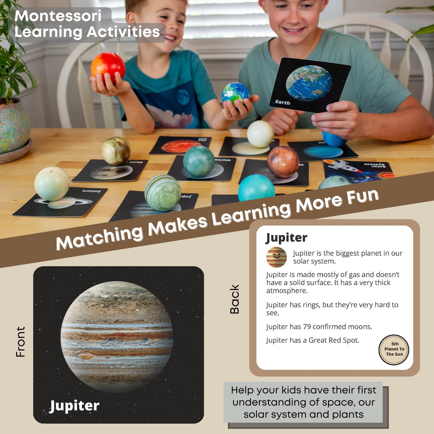 Solar System Stress Ball, Flashcard & Wall Stickers Decor for Kids Room, Preschool Learning Resources, Planets, Space Toys for 3+ Year Old Boys, Jouet Enfant 4 Ans, Educational Toys for Kids 4-6