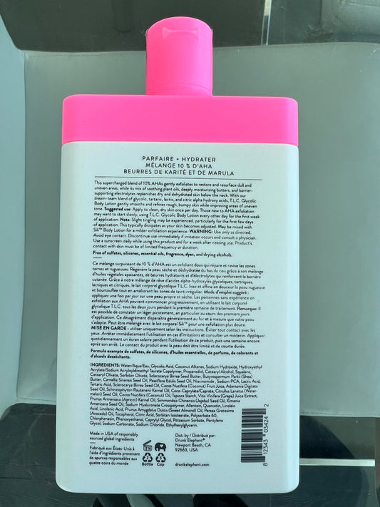 Drunk Elephant T.L.C. Glycolic Body Lotion with Marula and Shea Butters. Refining and Moisturizing for Healthy Skin (240 mL / 8 Fl Oz)