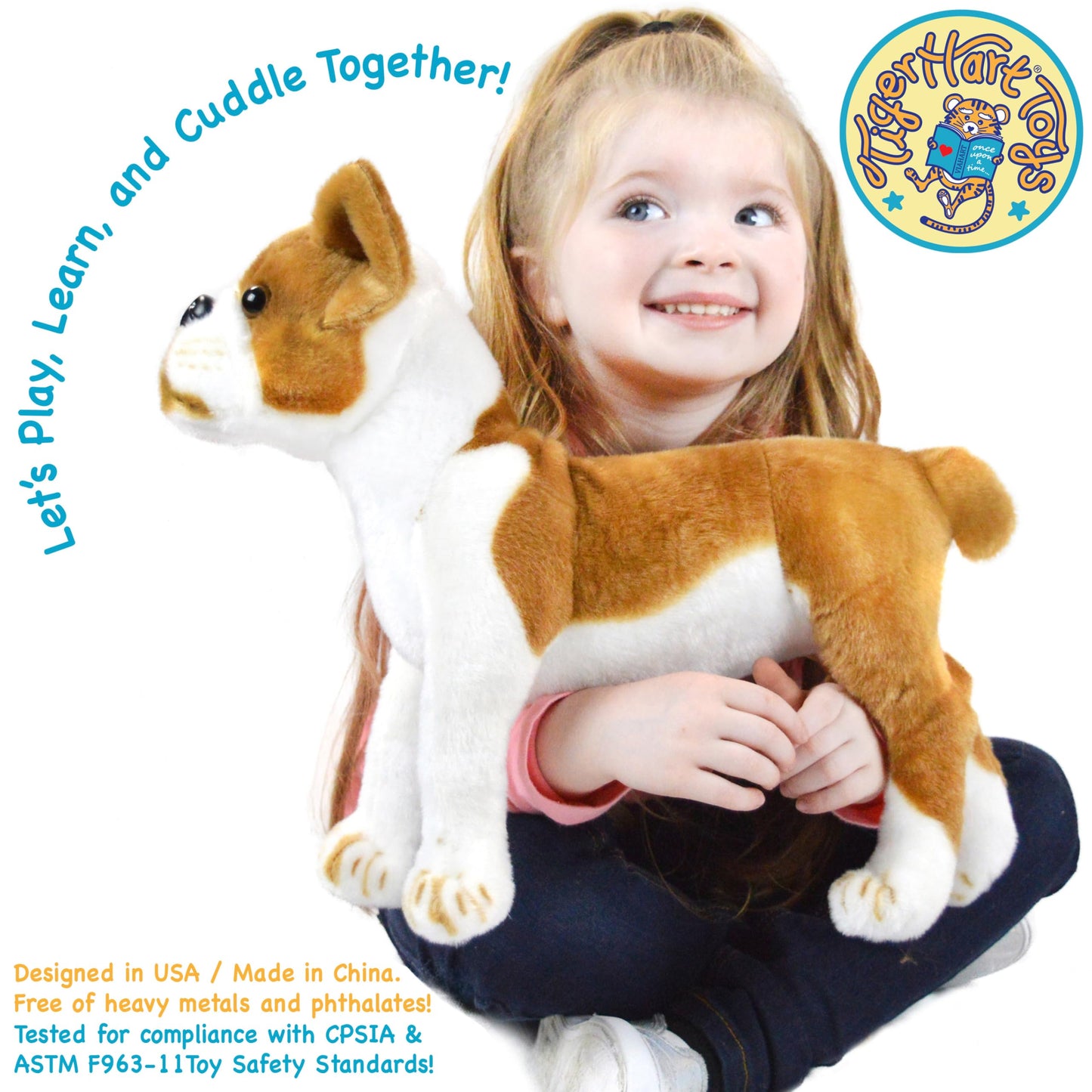 Bobby The Boston Terrier Boxer - 14.5 Inch Large Dog Stuffed Animal Plush - by TigerHart Toys