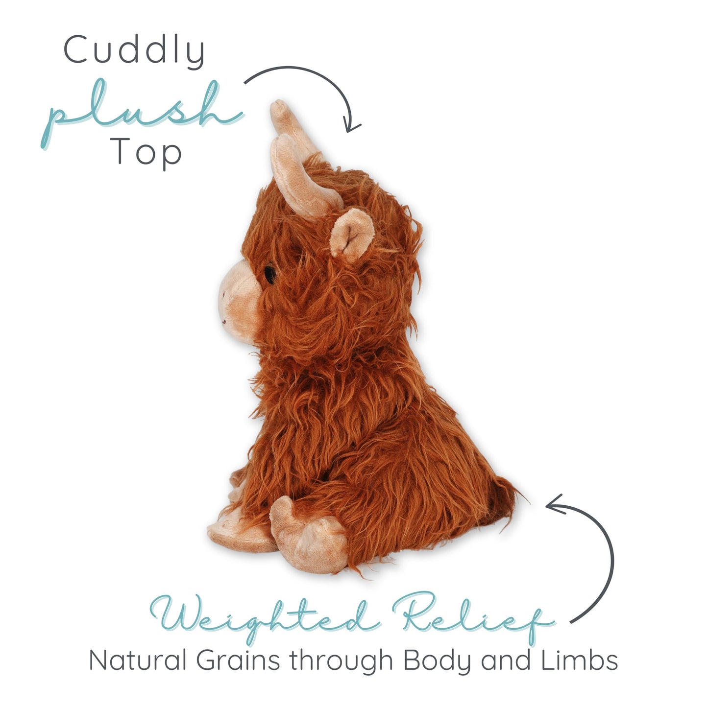 1i4 Group Warm Pals - Highland Cow - Cozy Lavender Scented Plush Toys - Stuffed Animal - Coolable Bedtime Comfort Plushie