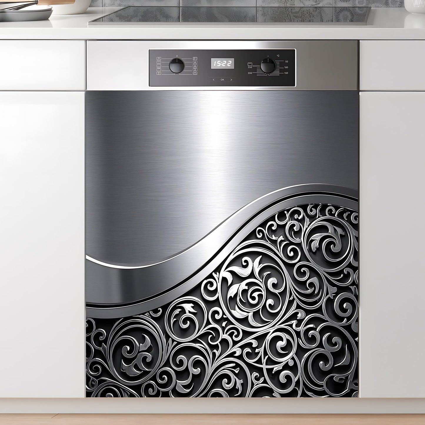 AOHMPT Dishwasher Magnet Sticker Cover Panel Decal Refrigerator Magnetic Sticker Decorative for Kitchen Decoration,Fridge Door Cover,Home Appliances Decor Stickers 23"x26"