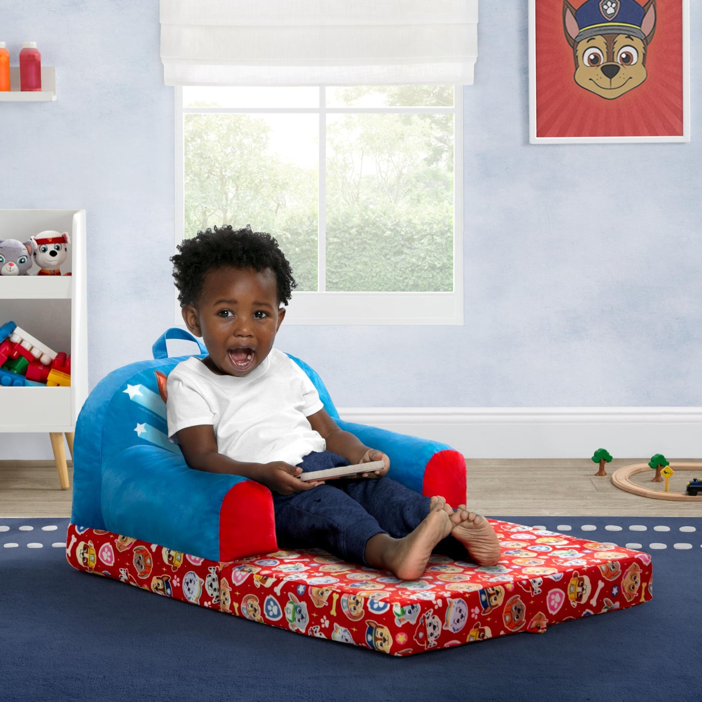 Delta Children - PAW Patrol Cozee Buddy Flip-Out Kids Chair - Greenguard Gold Certified, Blue