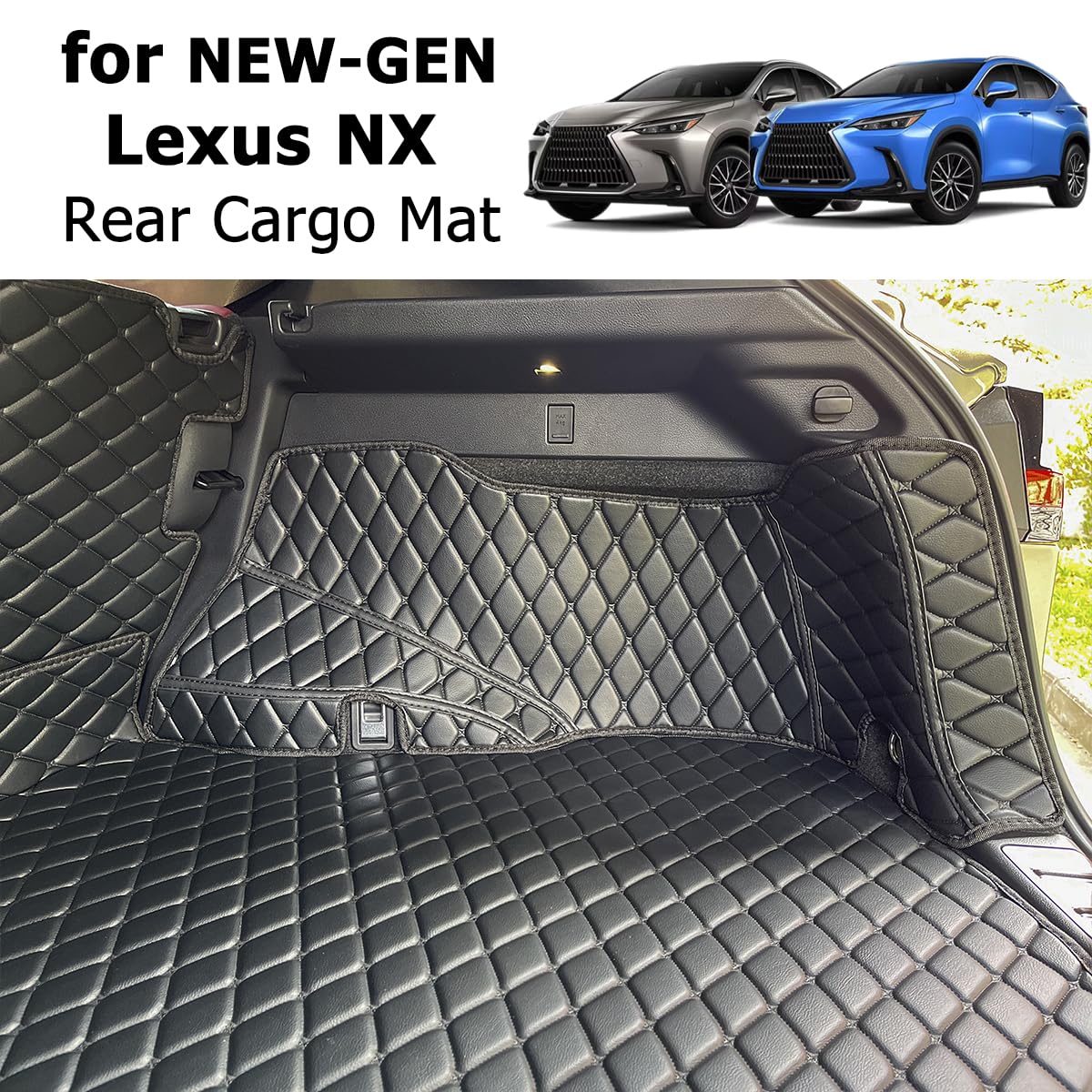 7DEEKEI Cargo Mat for 2022-2025 New Lexus NX250 NX350 NX350H Trunk Mat ＆ Rear Backrest Mat Cargo Liners Lexus NX All Weather Waterproof Accessories
