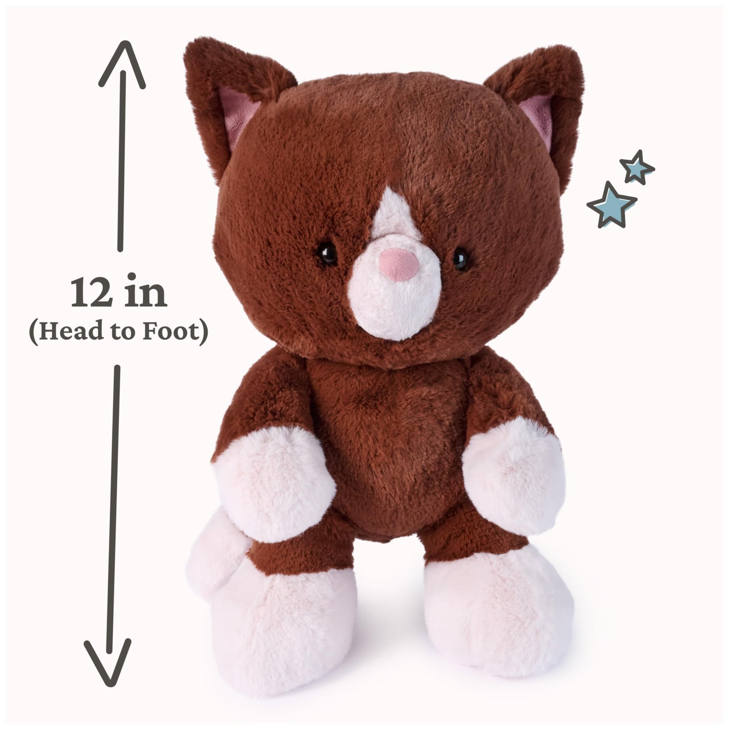 GUND Hazel Kitten Plush Toy, Premium Kitten Stuffed Animal, Sensory Toy for Ages 0 and Up, Brown, 12”