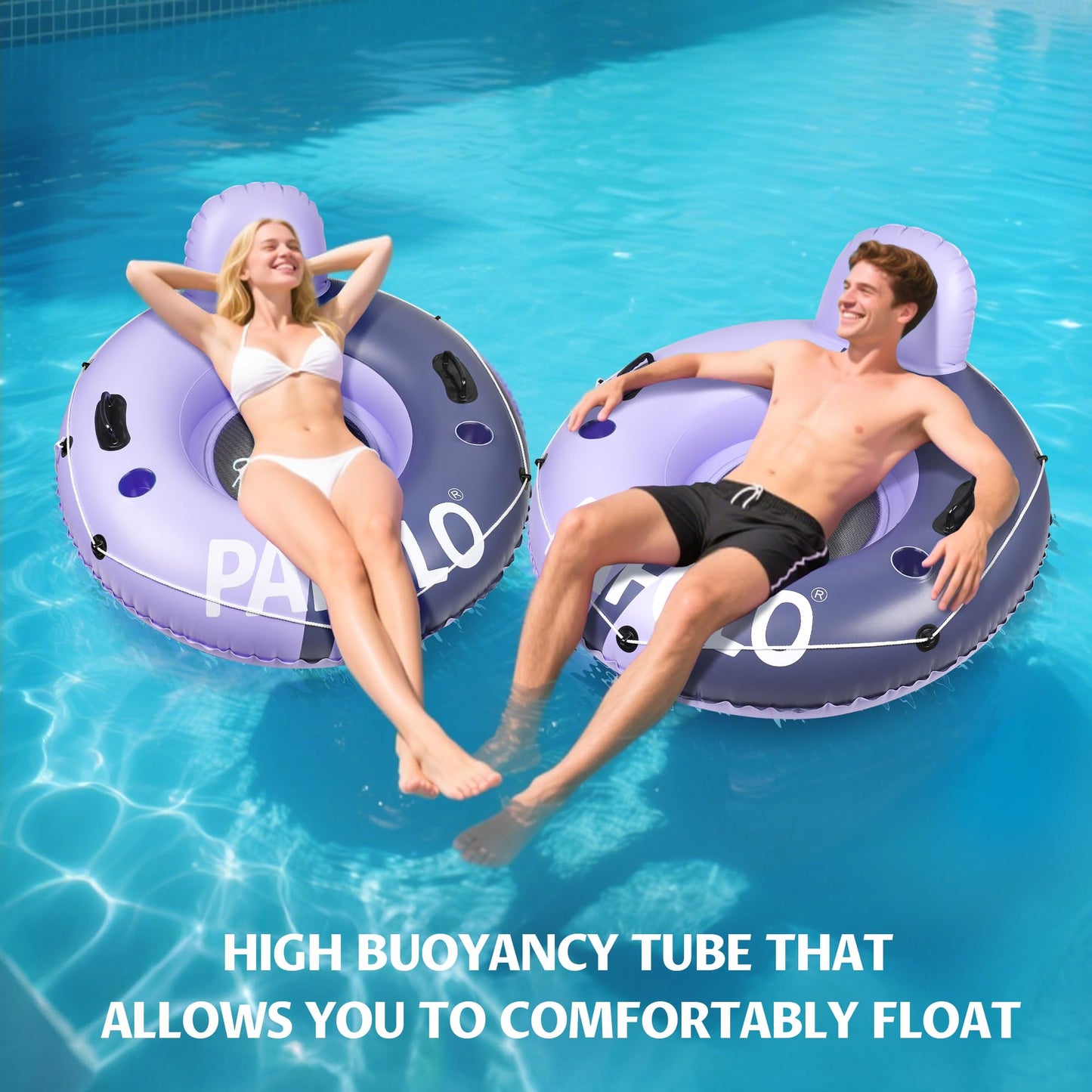 River Tubes for Floating Heavy Duty, Pool Float Adult, 45" Inflatable Float Tube for Beach Lake Rafting, River Floats with Mesh Bottom