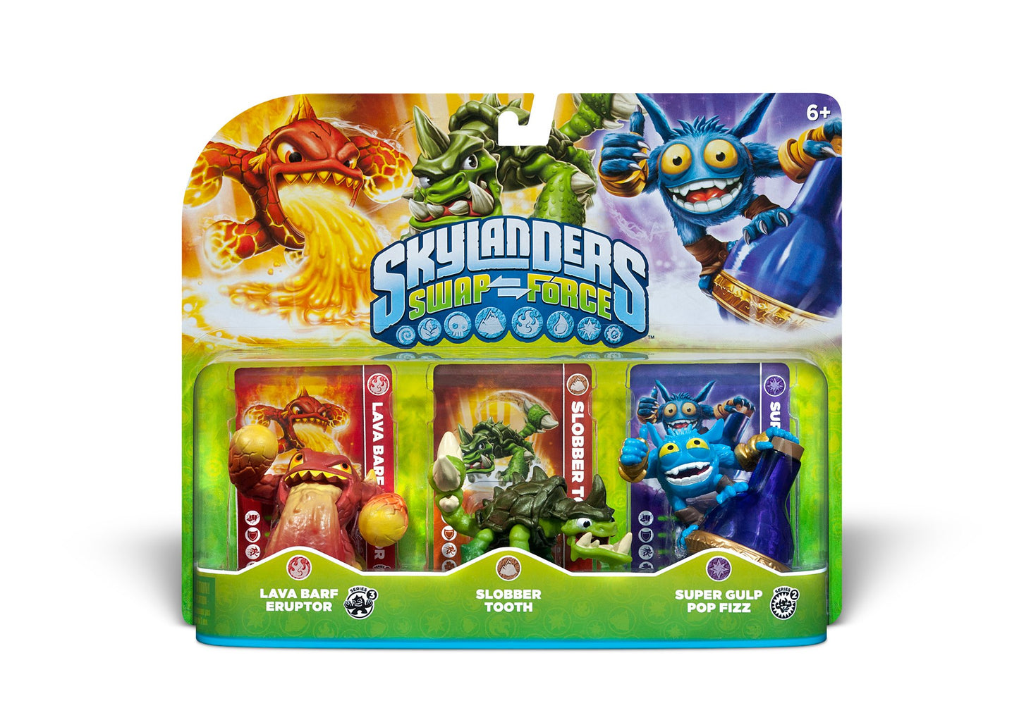 Skylanders SWAP Force Triple Character Pack: Lava Barf Eruptor, Slobber Tooth, Super Gulp Pop Fizz