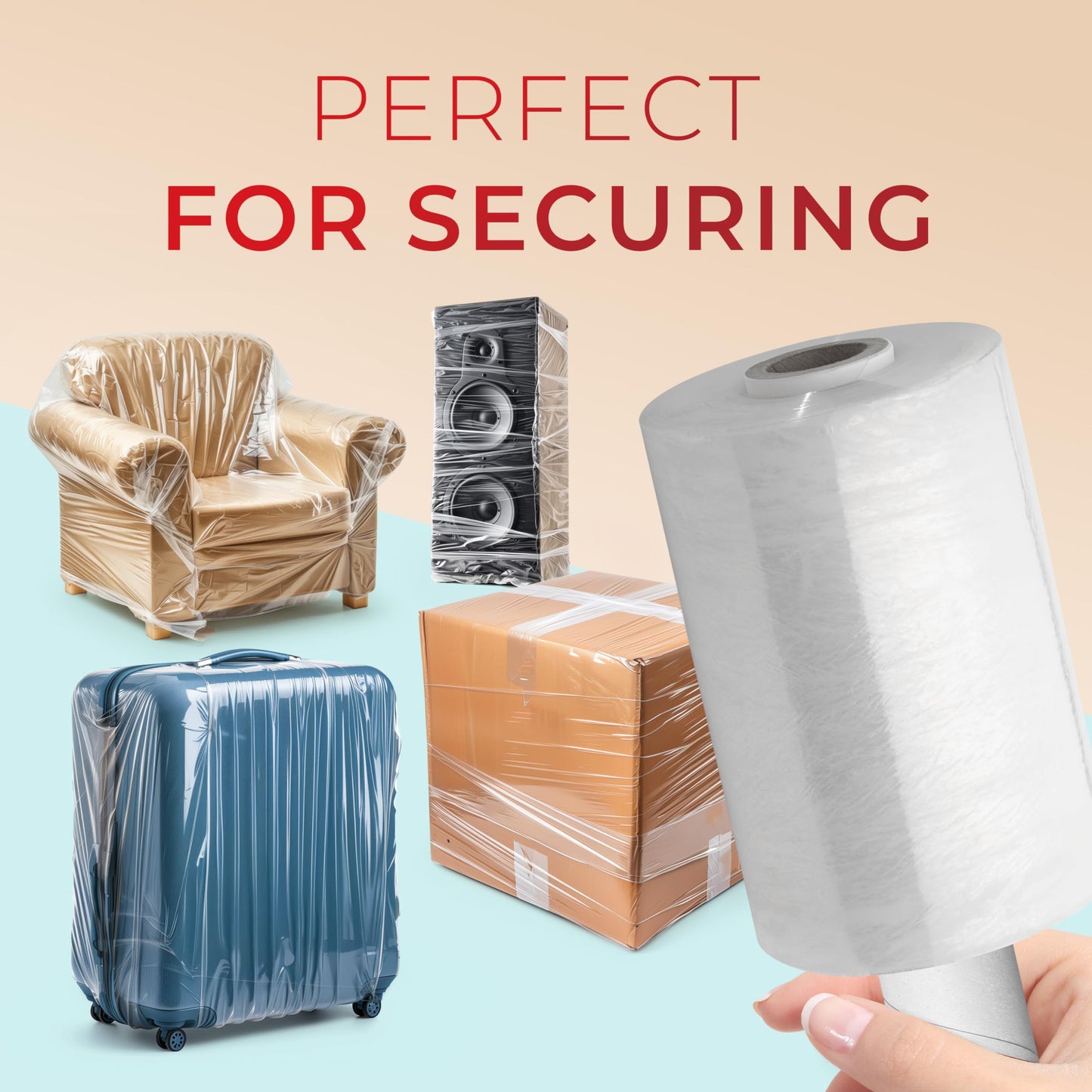 Dallas Packaging Supplies Shrink Wrap Roll for Moving | 80 Gauge 5" x 1000 FT Plastic Wraps for Packing | Clear Stretch Film for Pallets, Furniture, Boxes & Storage Protection - 6 Pack