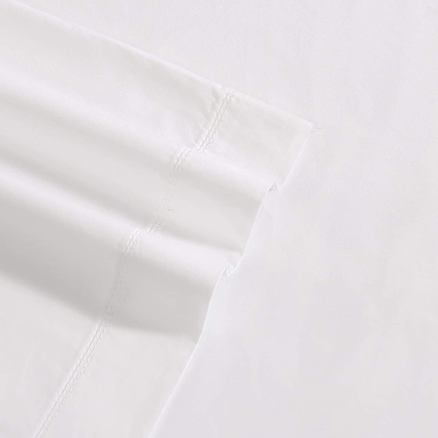 Laura Ashley - Queen Sheet Set, Cotton Percale Bedding Set, Crisp & Cool Home Decor (Solid White, Queen)