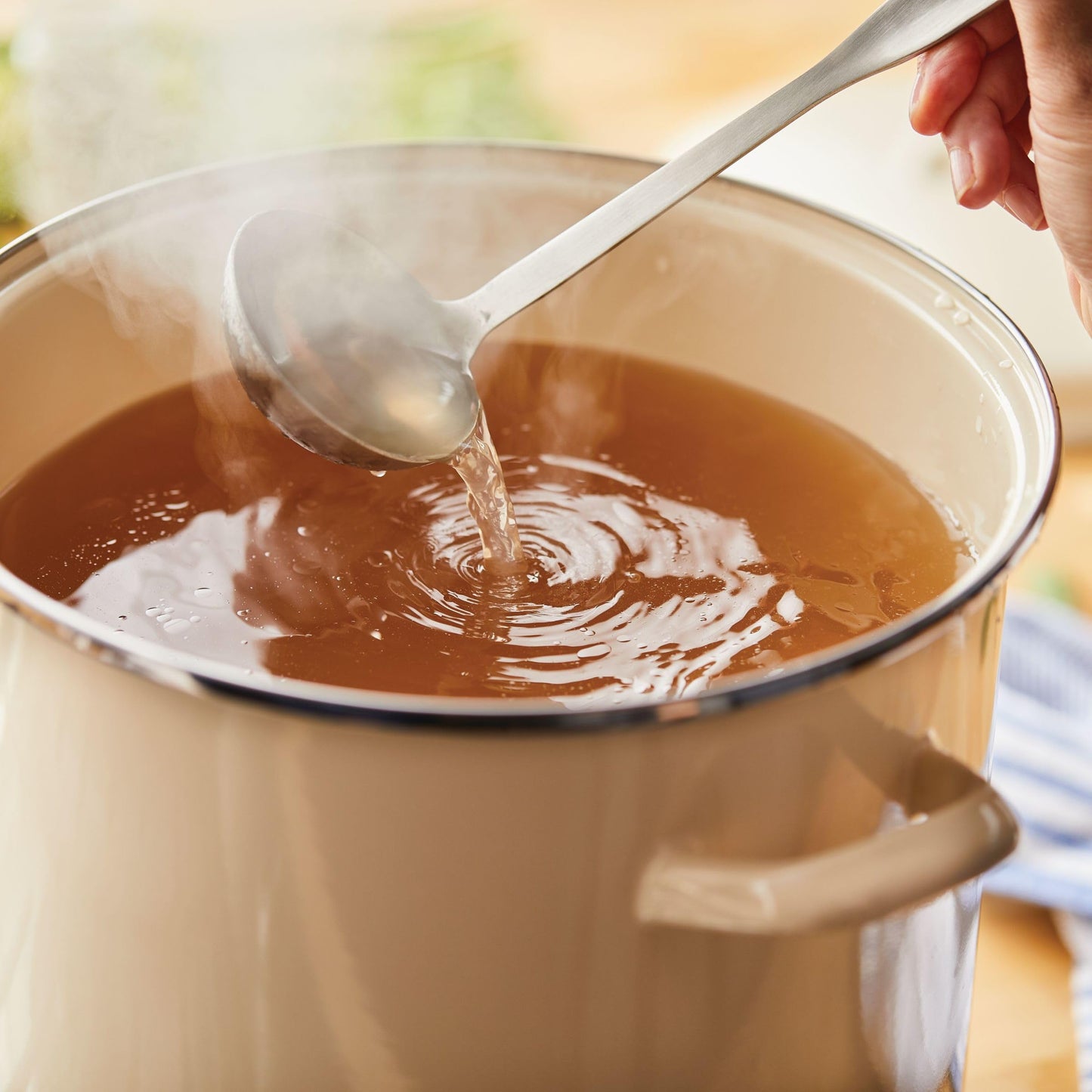 Rachael Ray Enamel-on-Steel Induction Stockpot with Lid, 12-Quart, Almond