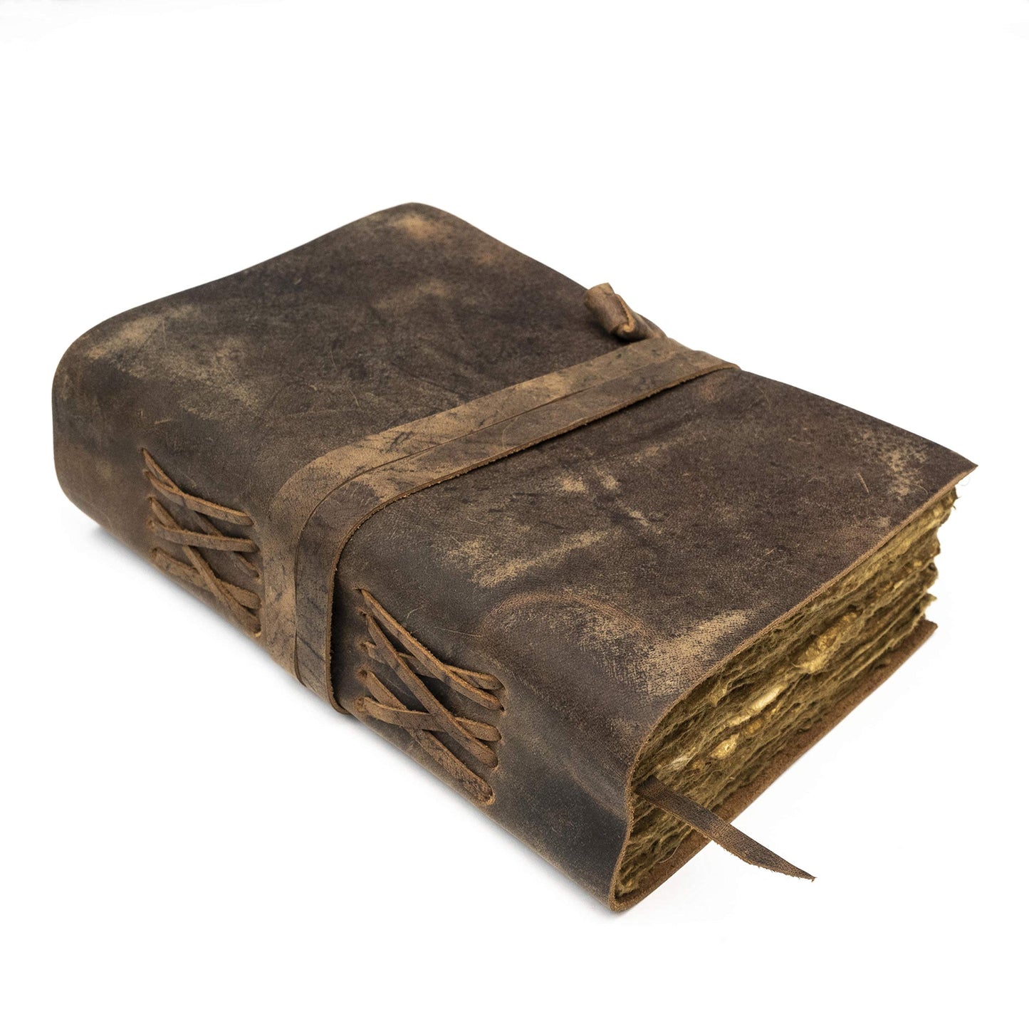 NomadCraftsCo. Leather Journal - Vintage Leather Journal with Bookmark, Book of Shadows Journal, Grimoire Journal, Witch Journal, Vintage Journal for Men and Women, 200 GSM Antique Deckle Edge Paper