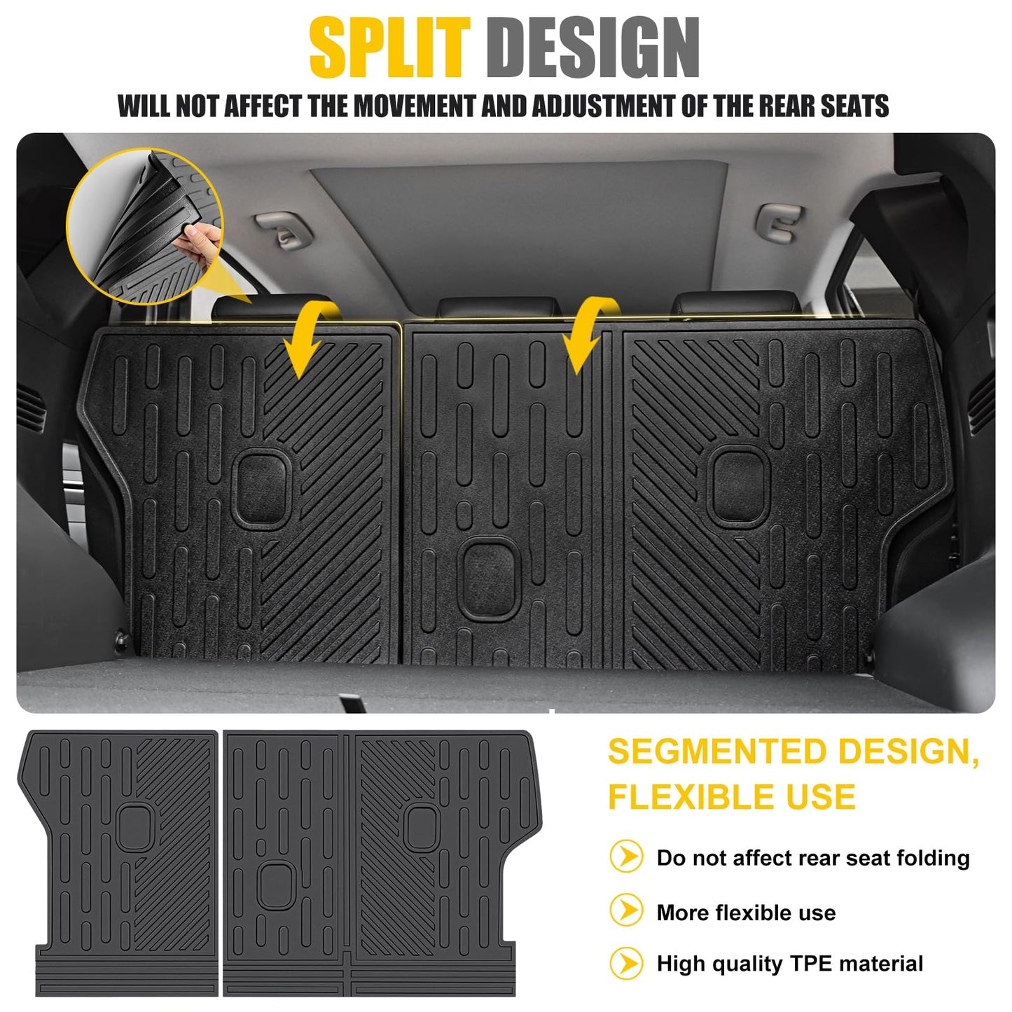 JTYZSM Trunk Mat & Backrest Mat for 2022-2025 Hyundai Tucson All Weather Cargo Mat Rear Back Seat Trunk Liner Only Fit with Optional Bose Premium Audio System (Not fit PHEV or N Line)