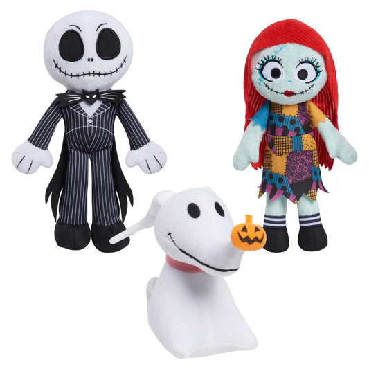 Disney Tim Burton's The Nightmare Before Christmas Small Plush 3-Pack Bundle, Plush Dolls, Officially Licensed Kids Toys for Ages 3 Up, Basket Stuffers and Small Gifts