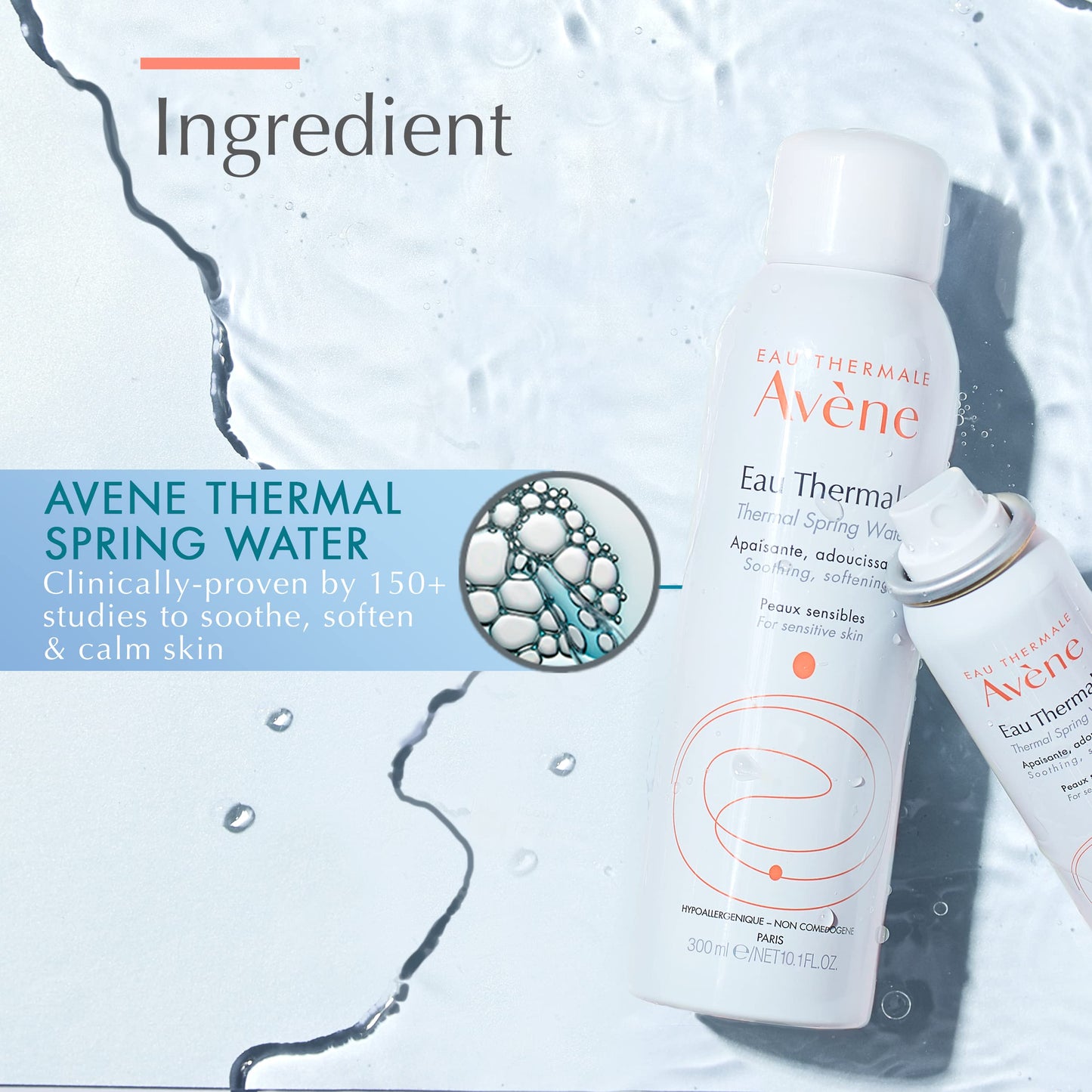 Avene Thermal Spring Water, Soothing Calming Facial Mist Spray Duo, 10.1 Oz, Set of 2