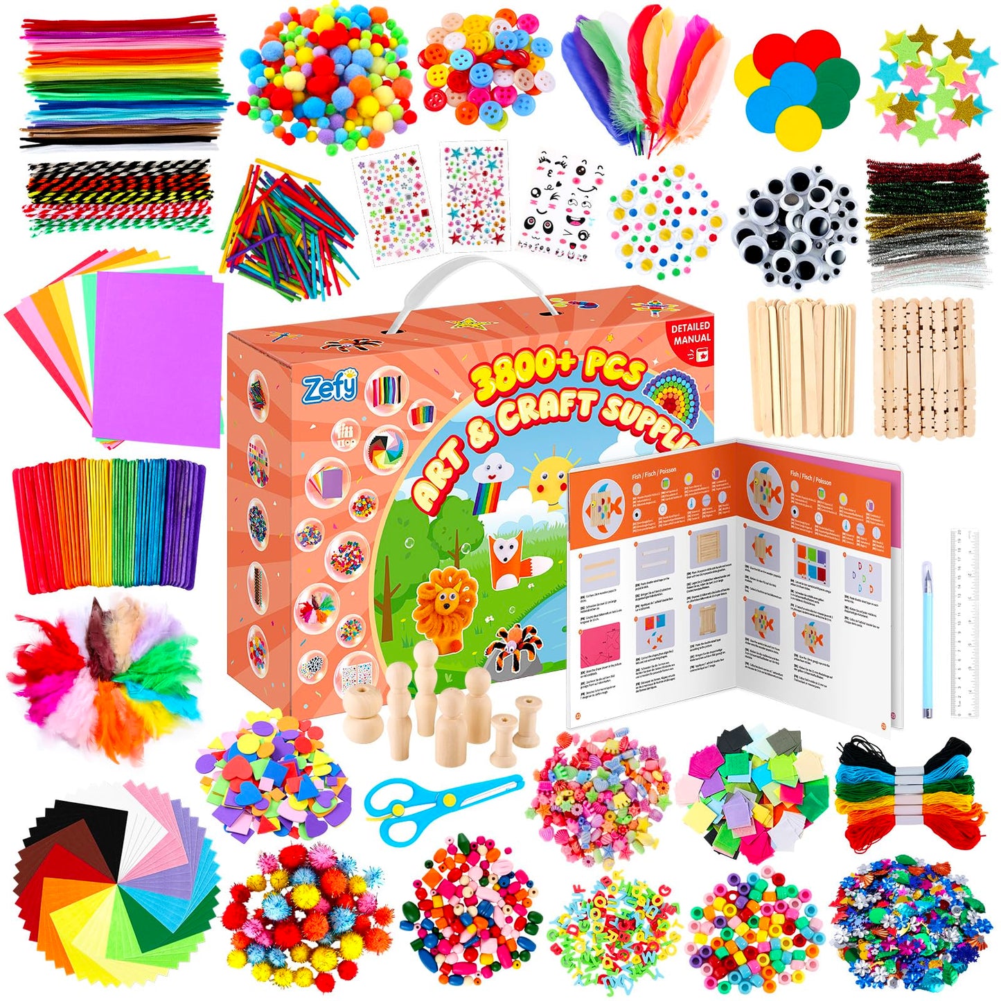 Zefy 3847+ Pcs Arts and Crafts Supplies