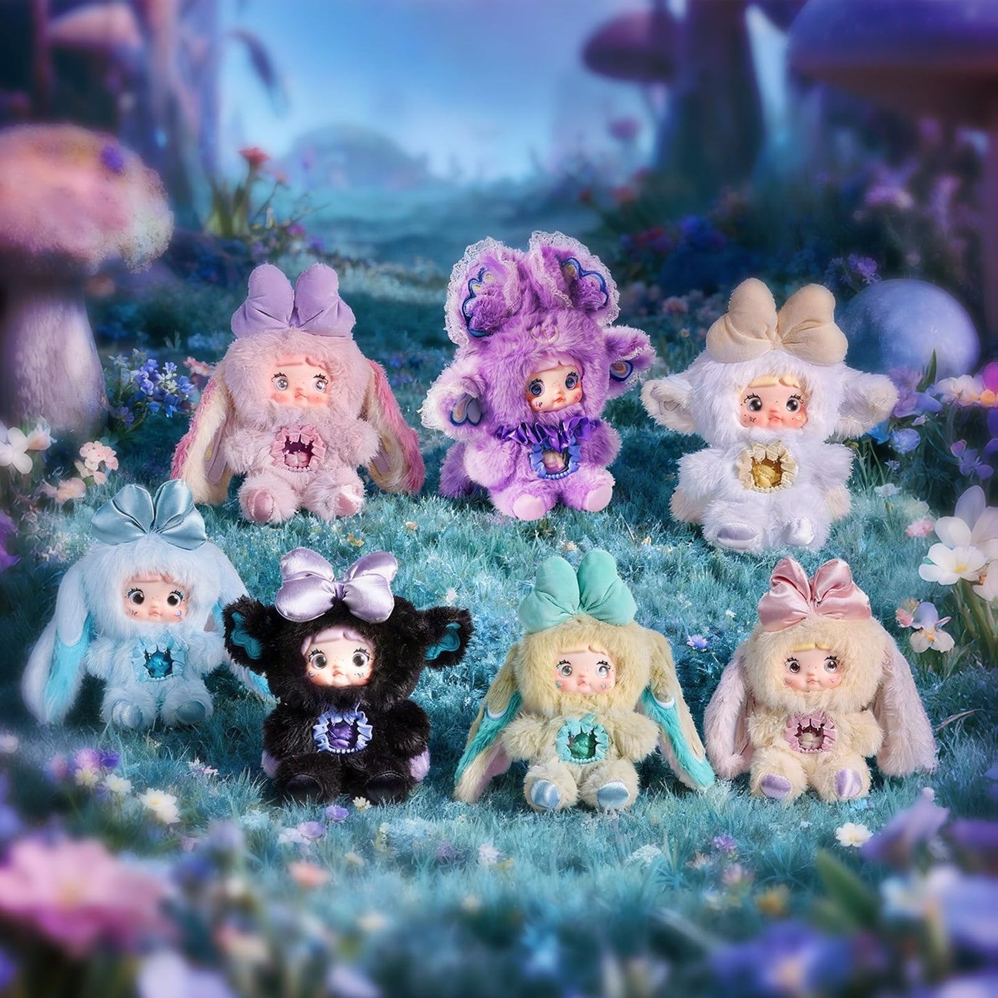 POP JOY Plush Blind Box Nommi V6 Plush Blind Box 3 Expressions Adorable Cute Mystery Plush Toys for Kids and Collectors Surprise Doll Figures with Cute Face Design for 3 or more Single Boxes