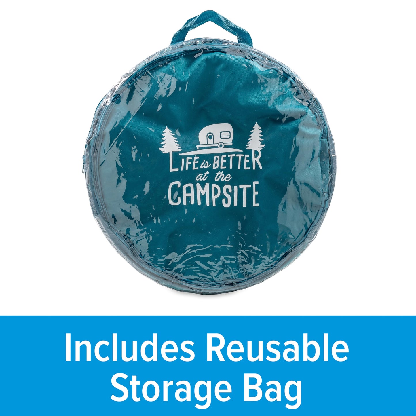 Camco Pop-Up Utility Container - Use as Collapsible Trash Can When Camping - Holds 30-Gallon Kitchen-Size Trash Bags - Stands 2-Ft Tall & Collapses for RV Storage and Organization (42990)