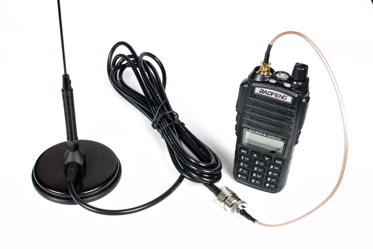 Authentic Genuine Nagoya UT-72 Super Loading Coil 20-Inch Magnetic Mount (Heavy Duty) VHF/UHF (144/430Mhz) Antenna PL-259, includes additional SMA Adaptor for BTECH and BaoFeng Handheld Radios