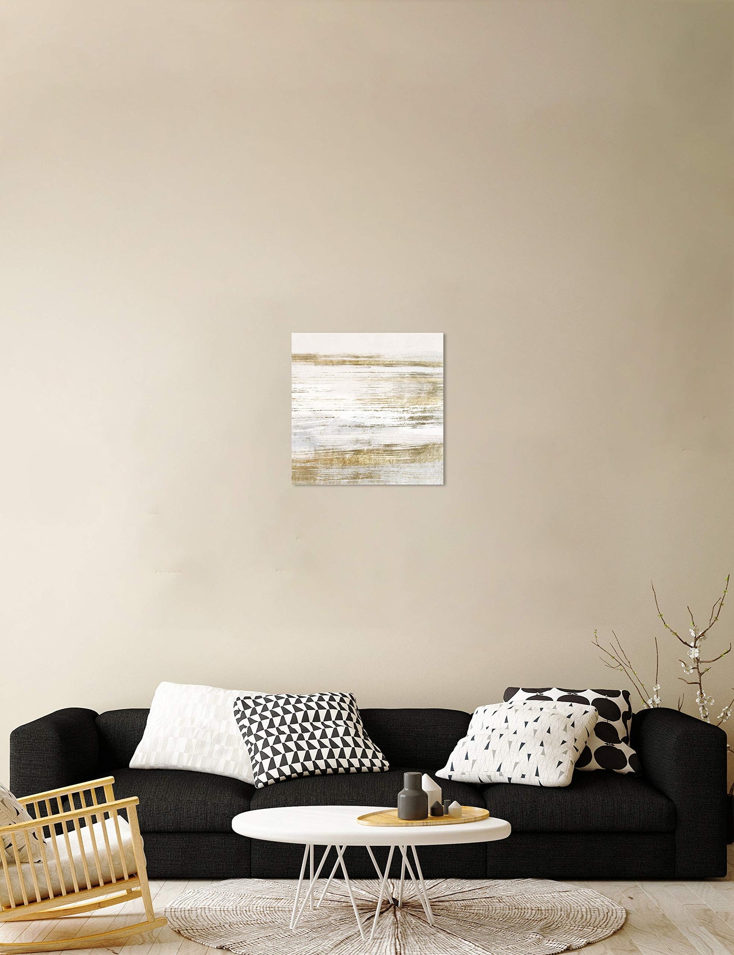 The Oliver Gal Artist Co. Abstract Wall Art Canvas Prints 'Blush Romance Gold' Home Décor, 20 in x 20