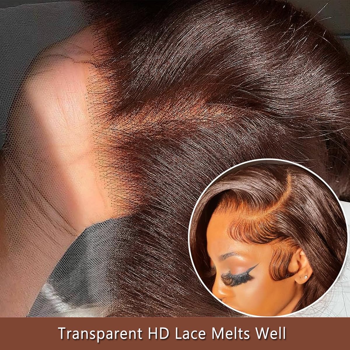 GOLFMAX 30 Inch Chocolate Brown Lace Front Wig Human Hair Body Wave 13x6 HD Lace Front Wigs Pre Plucked 200 Density Colored Brown Wig Human Hair Wigs For Women