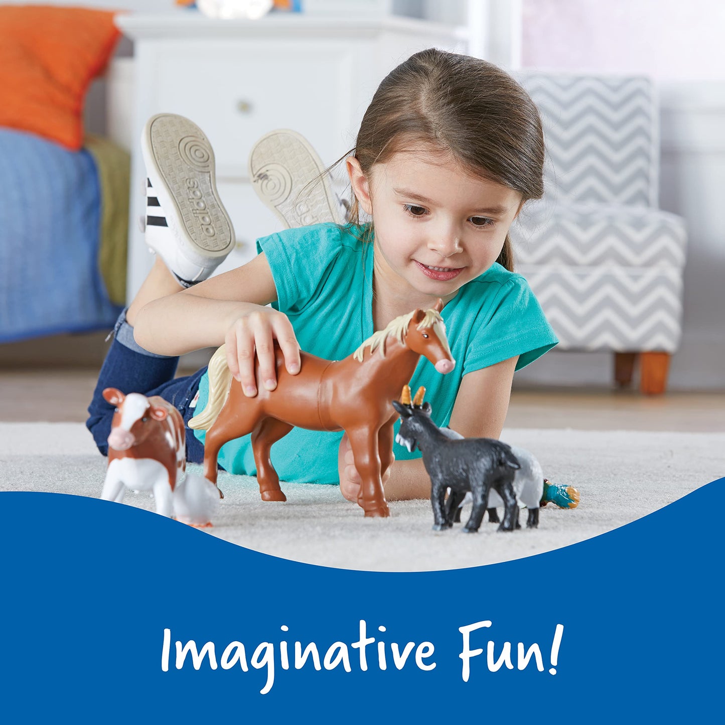 Learning Resources Jumbo Farm Animals, Animal Toy Set for Toddlers, 7 Pieces, Ages 18 Mos+