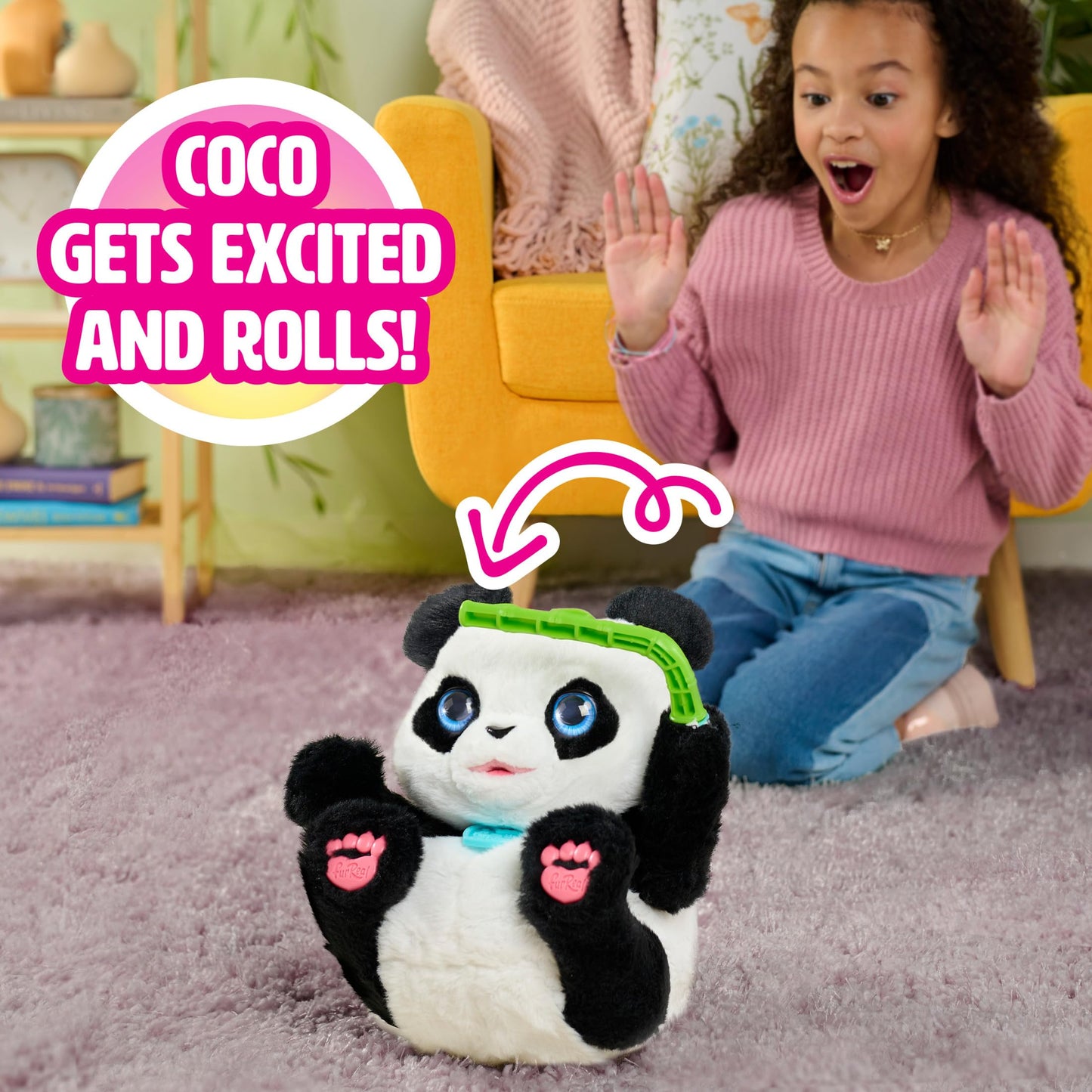 furReal Coco the Tumbling Panda, 10.5 Inch Interactive Panda Toy, for Boys and Girls, Ages 4 and Up