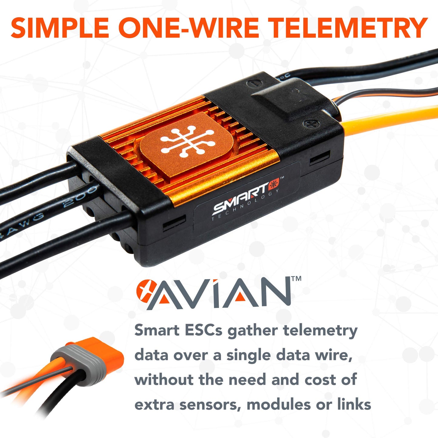 Spektrum Avian 60 Amp Brushless Smart ESC, 3S-6S, SPMXAE1060