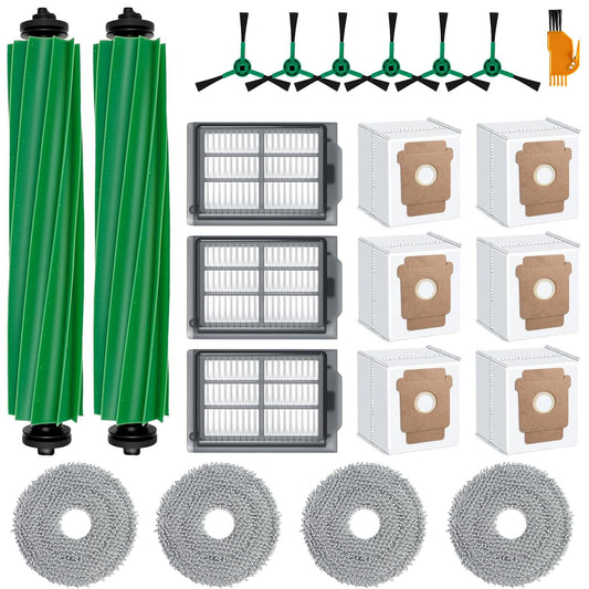 22 Pcs Accessories Kit for iRobot Roomba Plus 505/405 Combo Robot Vacuum, 2 Roller Brush, 4 Mop Pads, 3 Hepa Filters, 6 Side Brush, 6 Vacuum Bags Replacement Parts