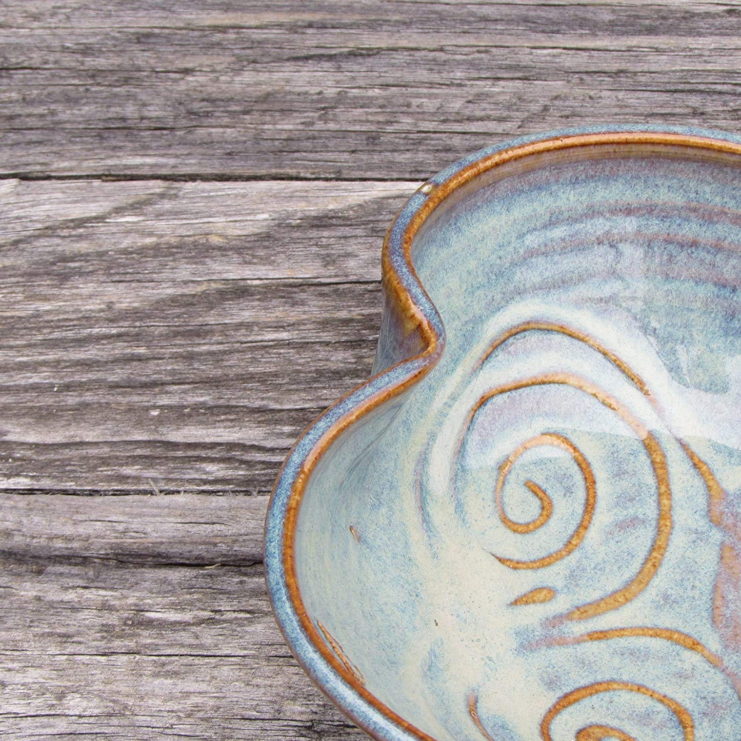 Castle Arch Pottery Irish Pottery Bowl Hand-Glazed, Heart Shaped Design 6" Diameter by 2" Height with Celtic Spiral Motif - Handcrafted In Ireland - Lead & Cadmium Free, Irish Gifts For Men & Women