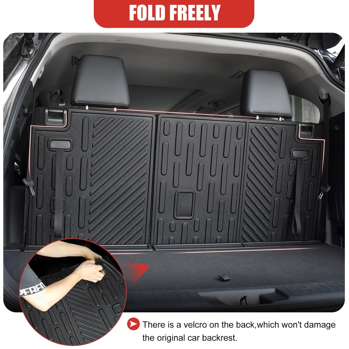 Utiiy Cargo Mat Fit for 2020-2025 Toyota Highlander&Grand Highlander 3rd Row Backrest Mat TPE Trunk Liner All Weather Seats Back Protector for Highlander/Grand Highlander Accessories(Backrest Liner)