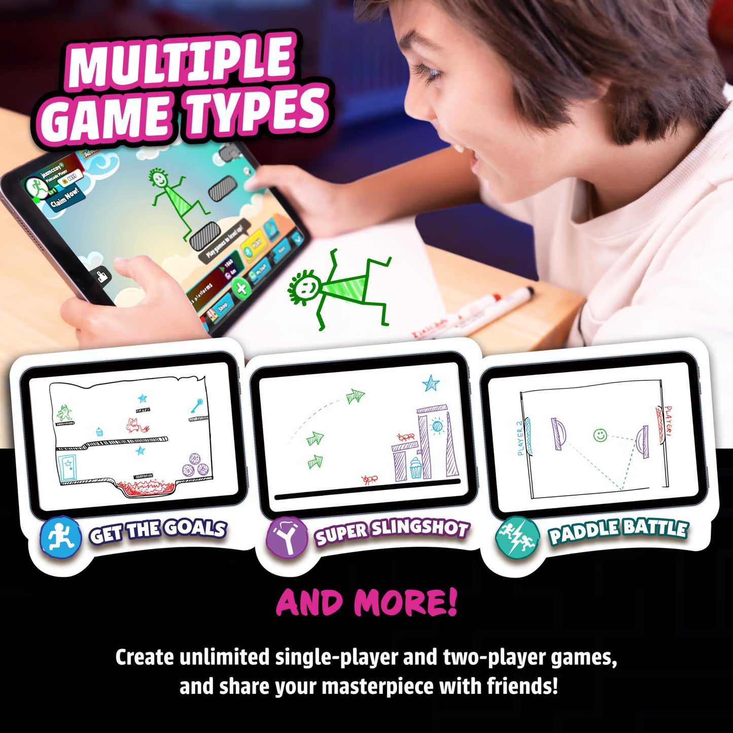 Abacus Brands Pixicade! Plus | Turn Drawings Into Playable Video Games! | Doodle & Draw, Snap Play & Share Instant Video Games! | Mobile Video Game Maker and Creation Studio!