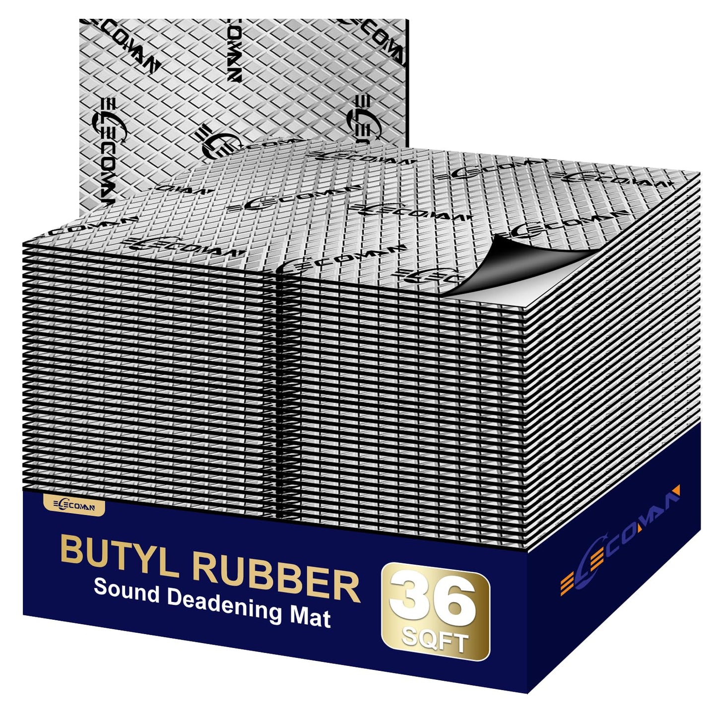 ELecoman Car Sound Deadening Mat-80 mil 36 sqft Sound Deading Material - Butyl Automotive Sound Deadener, Audio Noise Insulation and Vibration Dampening