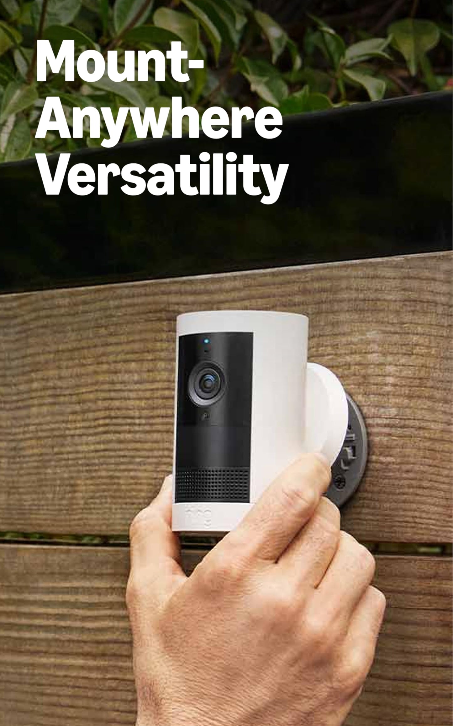 Ring Outdoor Cam Plus, Battery (newest model), Home or business security, Wide-Angle 2K Video with Ring Vision, Low-Light Sight for full-color night vision, Mount-Anywhere Versatility, White