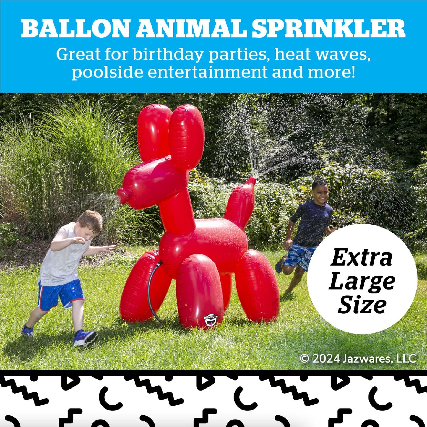 BigMouth Inc. Giant Inflatable Balloon Dog Sprinkler, Fun Summer Backyard Water Game & Splash Toy for Kids, 6 Feet Tall