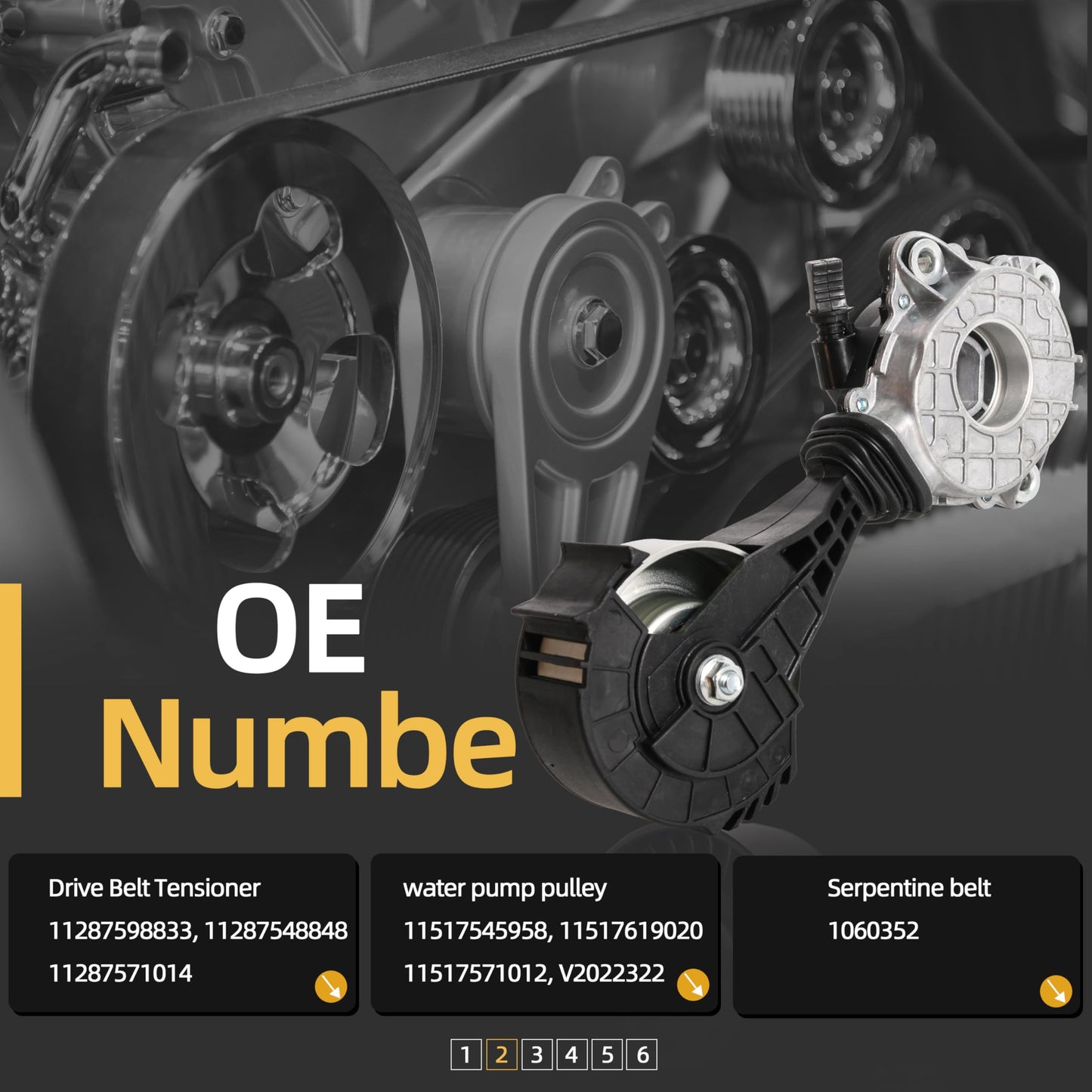 JAVOUKA Drive Belt Tensioner Assembly Idler Friction Wheel & Engine Water Pump Pulley & Serpentine Belt fit for Mini Cooper fit for Cooper Paceman fits for Cooper Countryman 07-16 L4 1.6L 2.0L L3 1.5L