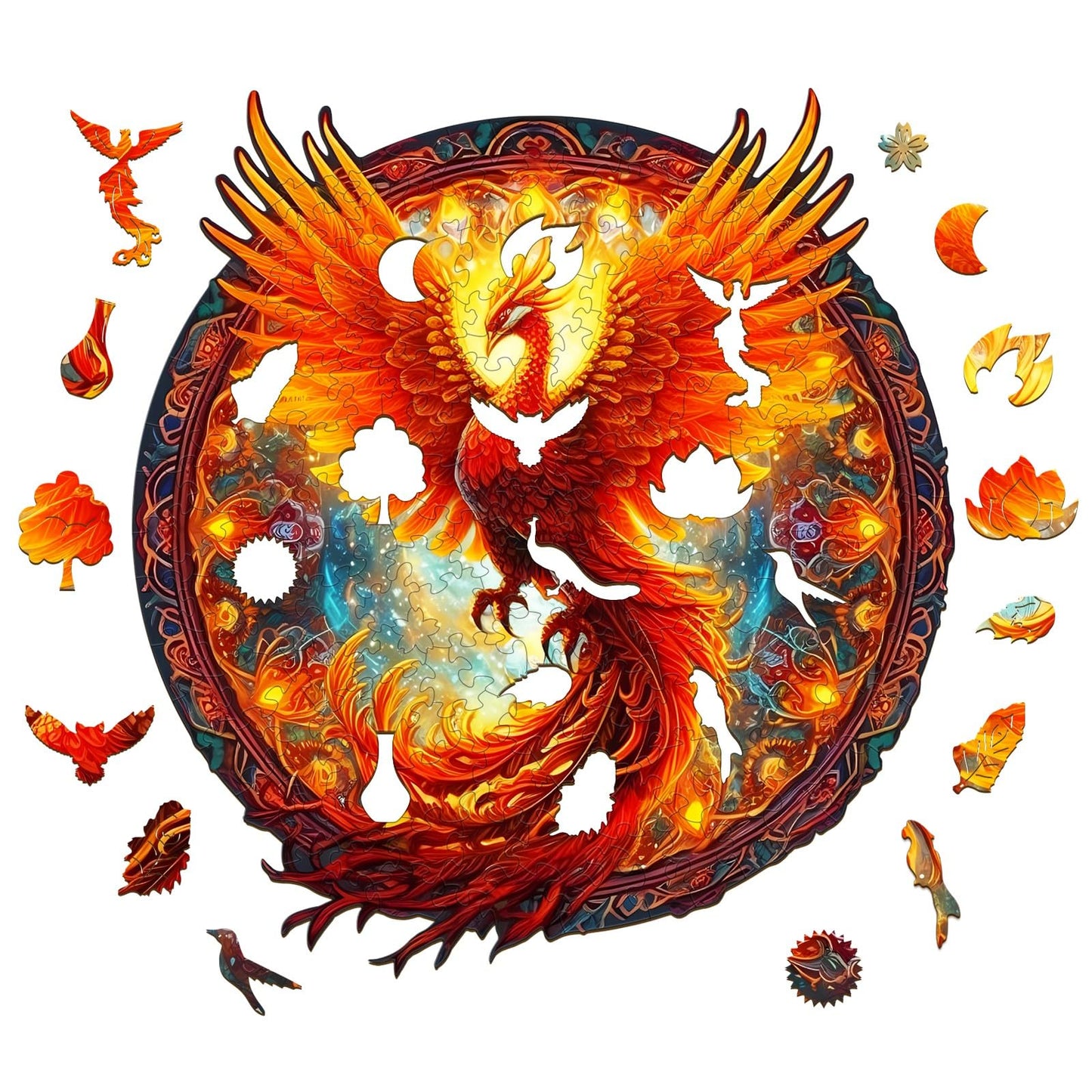 KAAYEE Wooden Jigsaw Puzzles-Wooden Puzzle Adult Unique Shape Advanced Phoenix Wooden Jigsaw Puzzle for Adult, Family Puzzles 14.9 * 13.8in 290pcs,Chritmas Gift