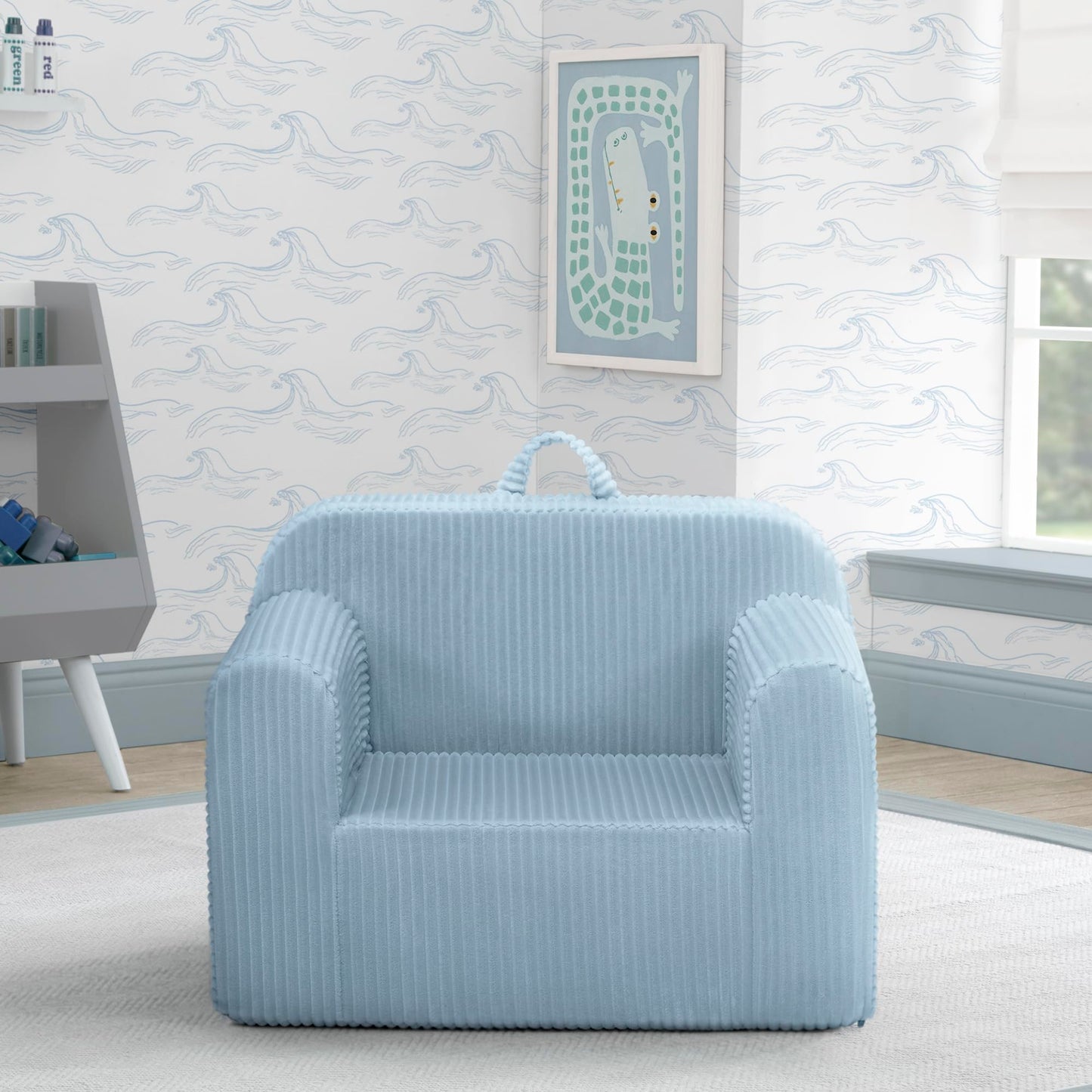 Delta Children Cozee Corduroy Foam Chair, Blue