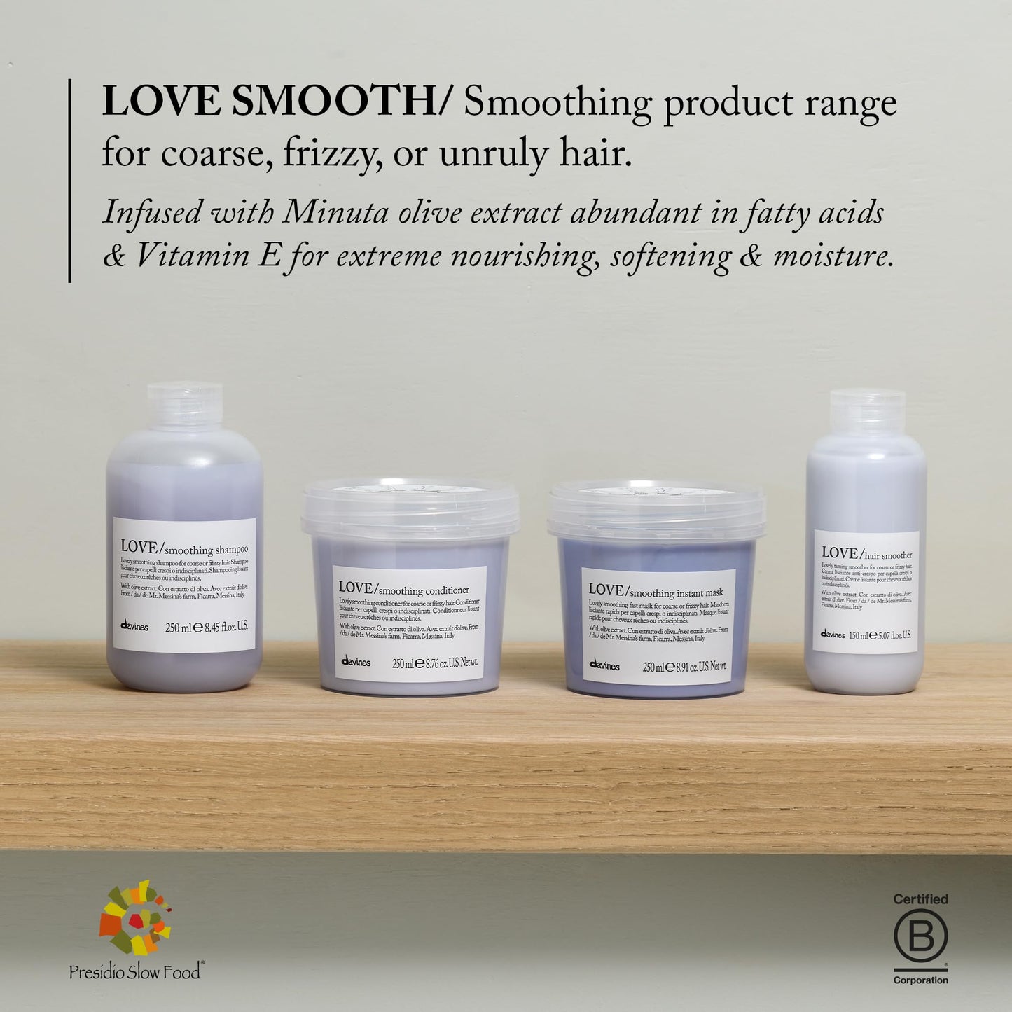 Davines LOVE Smoothing Conditioner, 8.76 Fl Oz