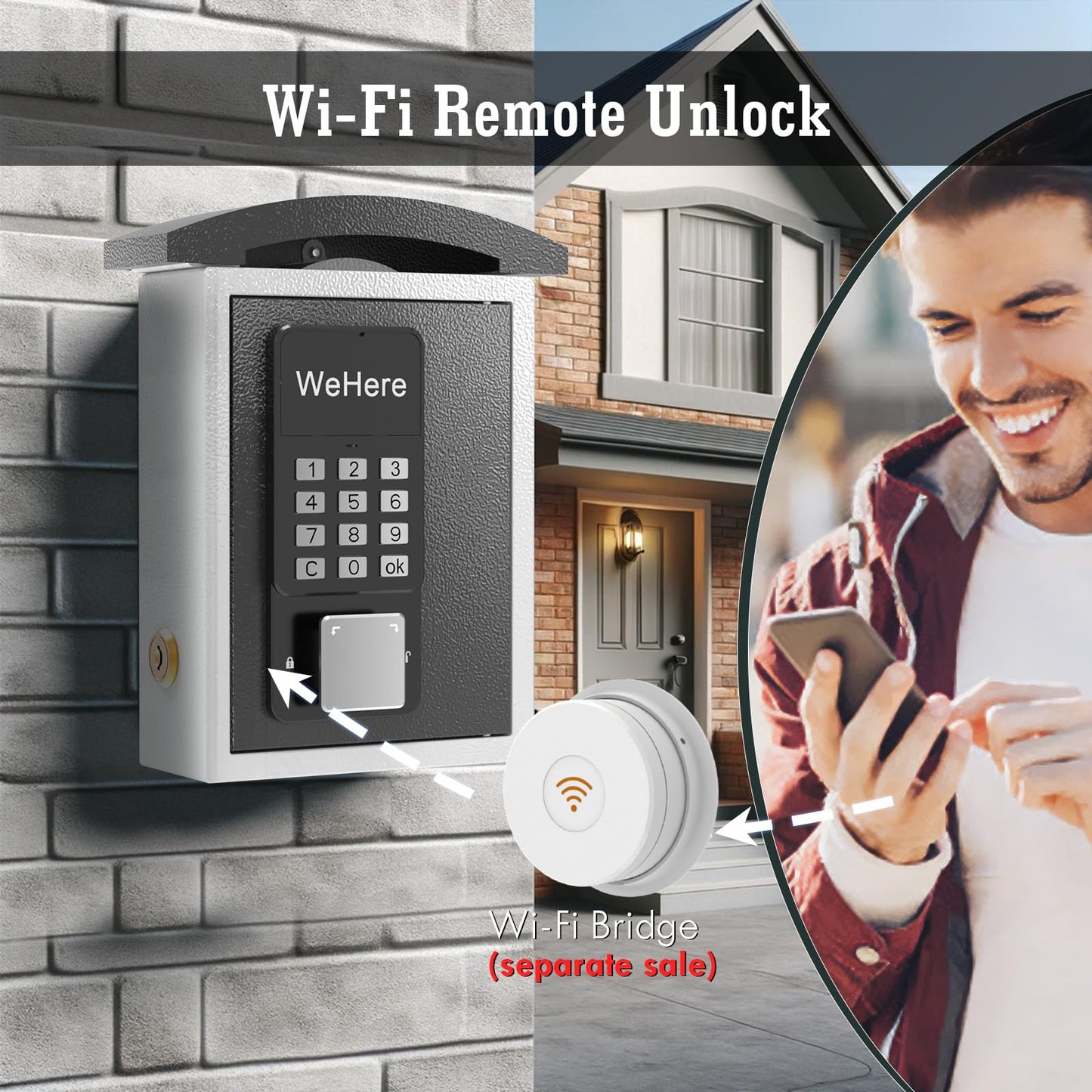 DiDiHere Key Lock Box with Drop Slot, Porch Hide a Key Box Wall Mount, Smart Key LockBox for House Outside, Realtors, Apartment, Store, Multiple Unlocking Ways