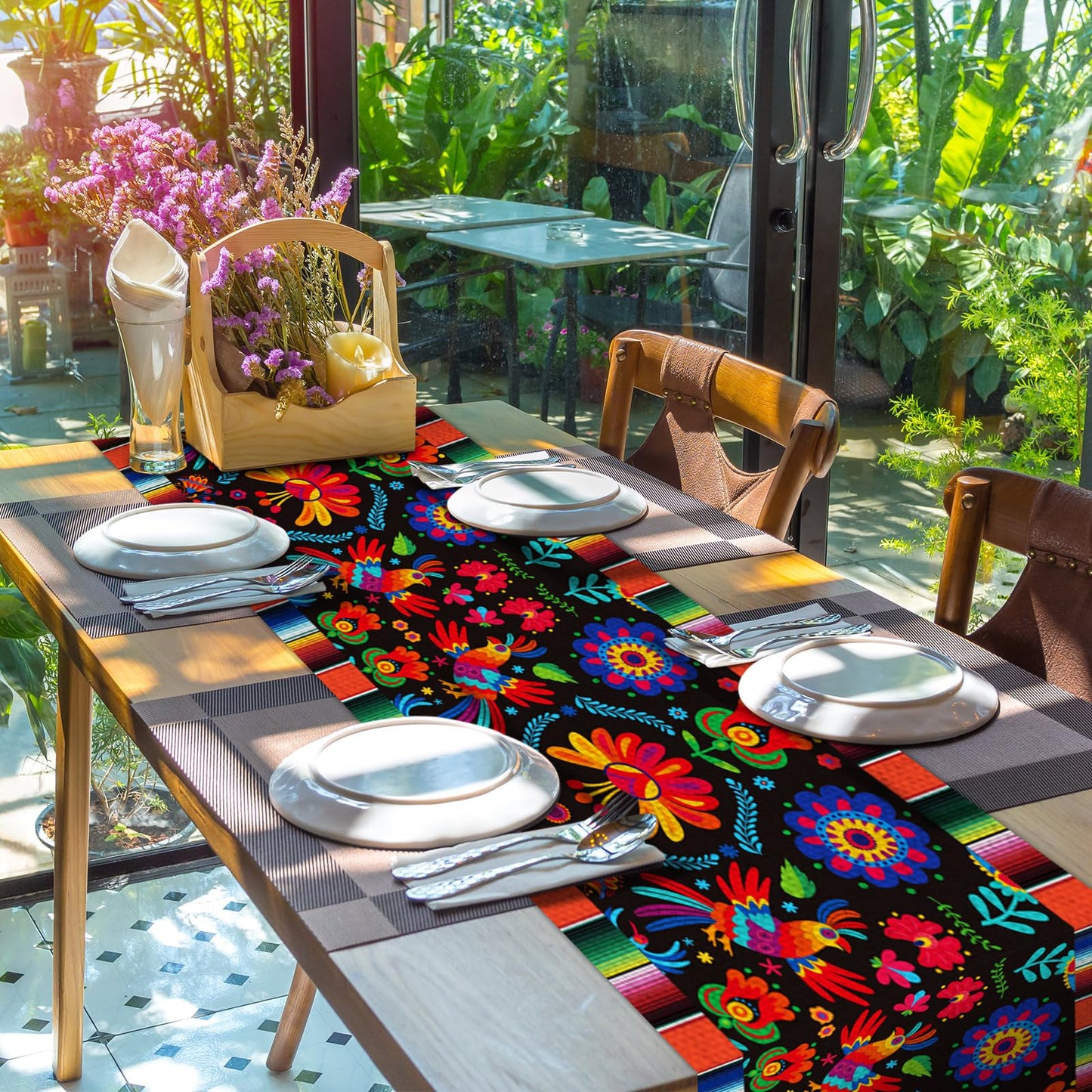 Lonfliness Linen Mexican Fiesta Table Runner 12 Pack 72×13in Long Day of The Dead Farmhouse Runner Dia De Los Muertos Runners Kitchen Dining Home Table Decoration Day of The Dead Decor and Supplies